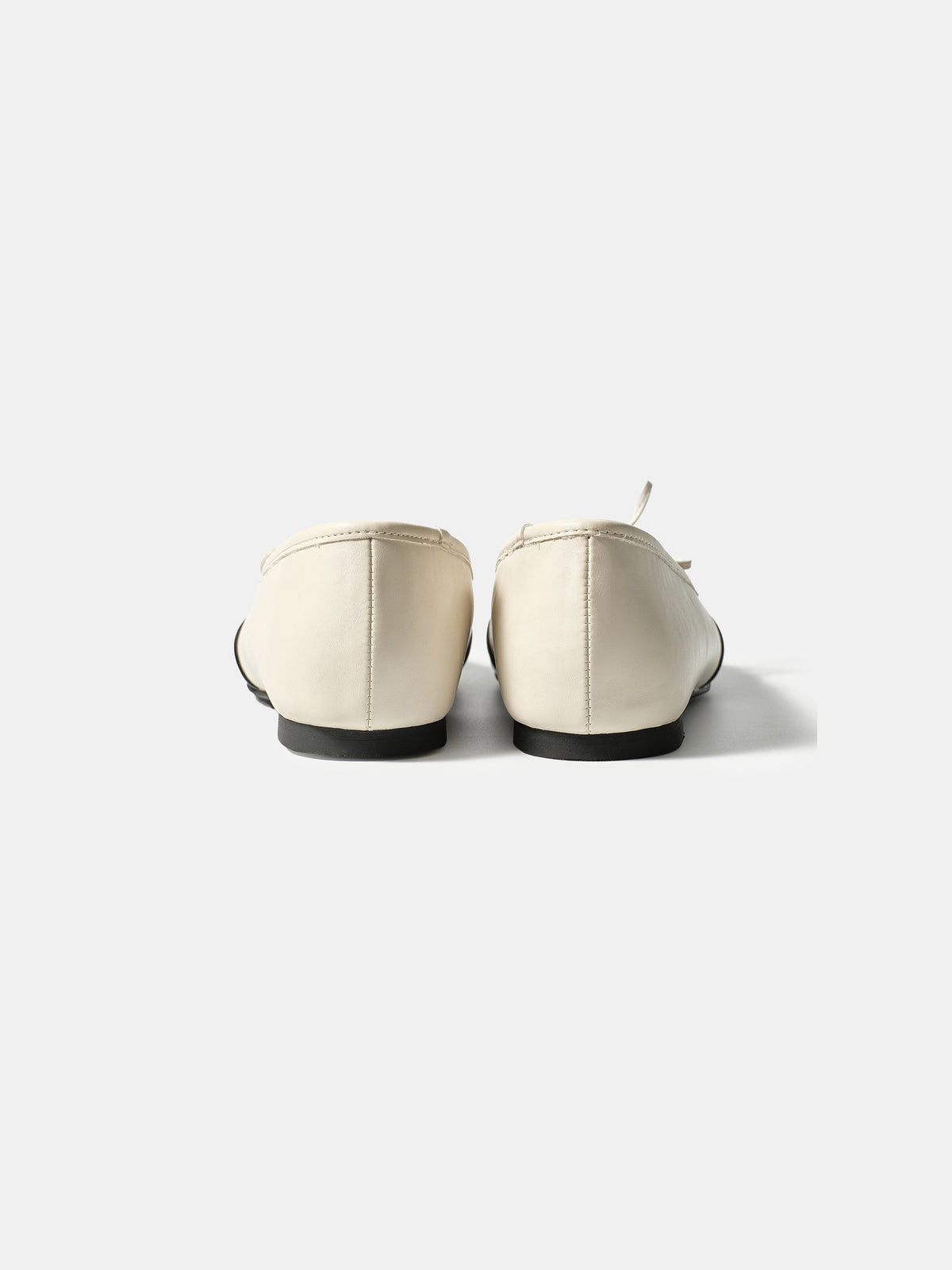 Cap-Toe Ballet Flats, Ivory