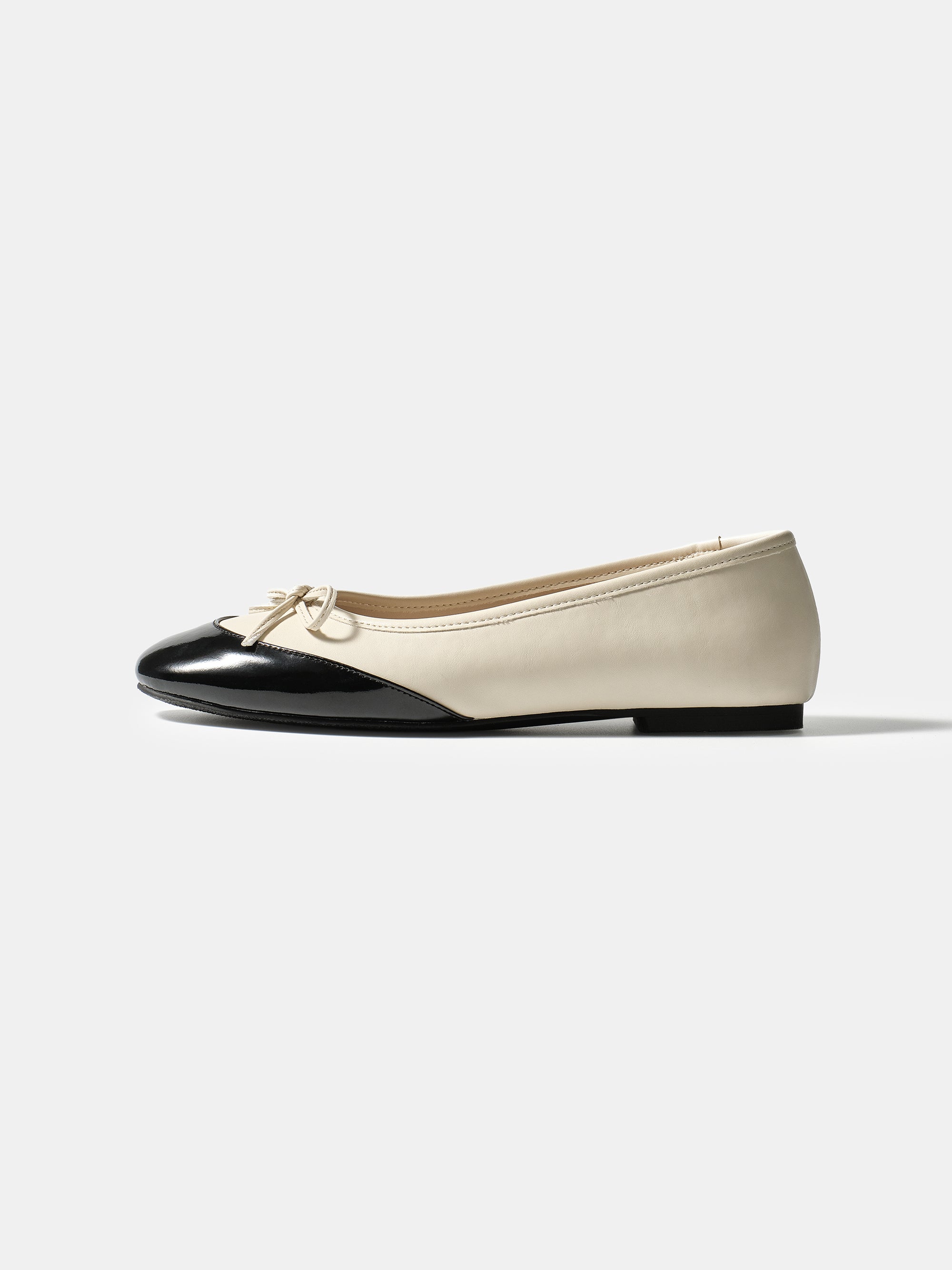 Cap-Toe Ballet Flats, Ivory