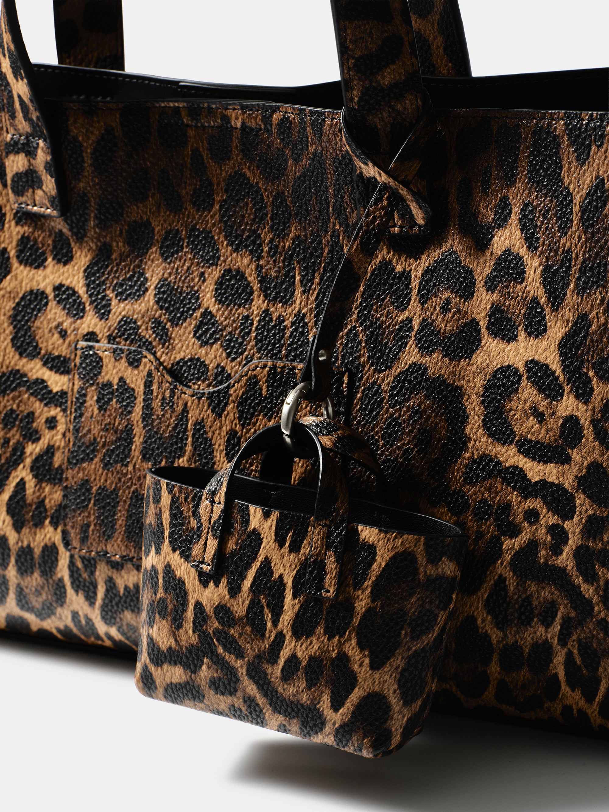 East-West Printed Tote Bag, Leopard