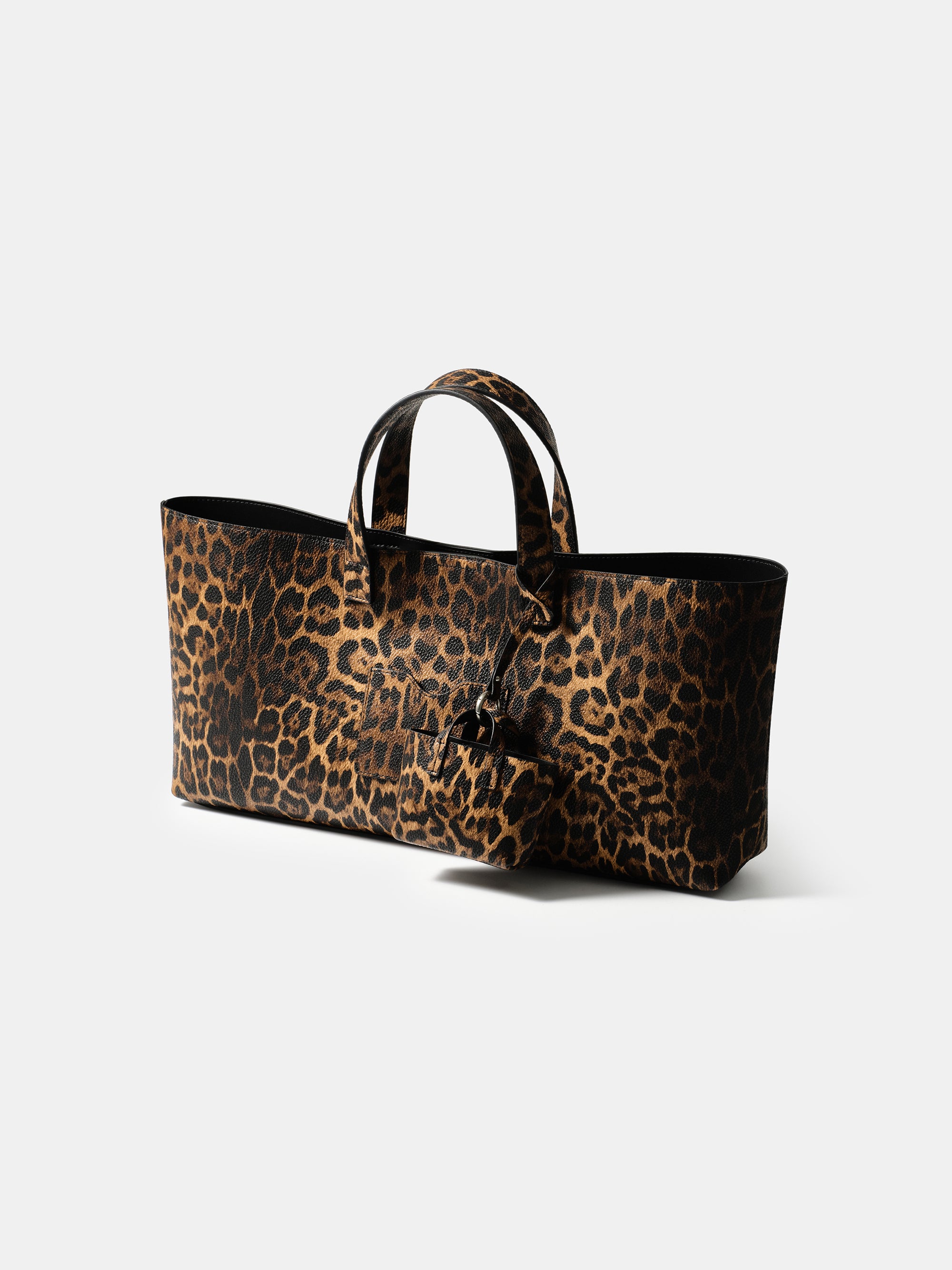 East-West Printed Tote Bag, Leopard