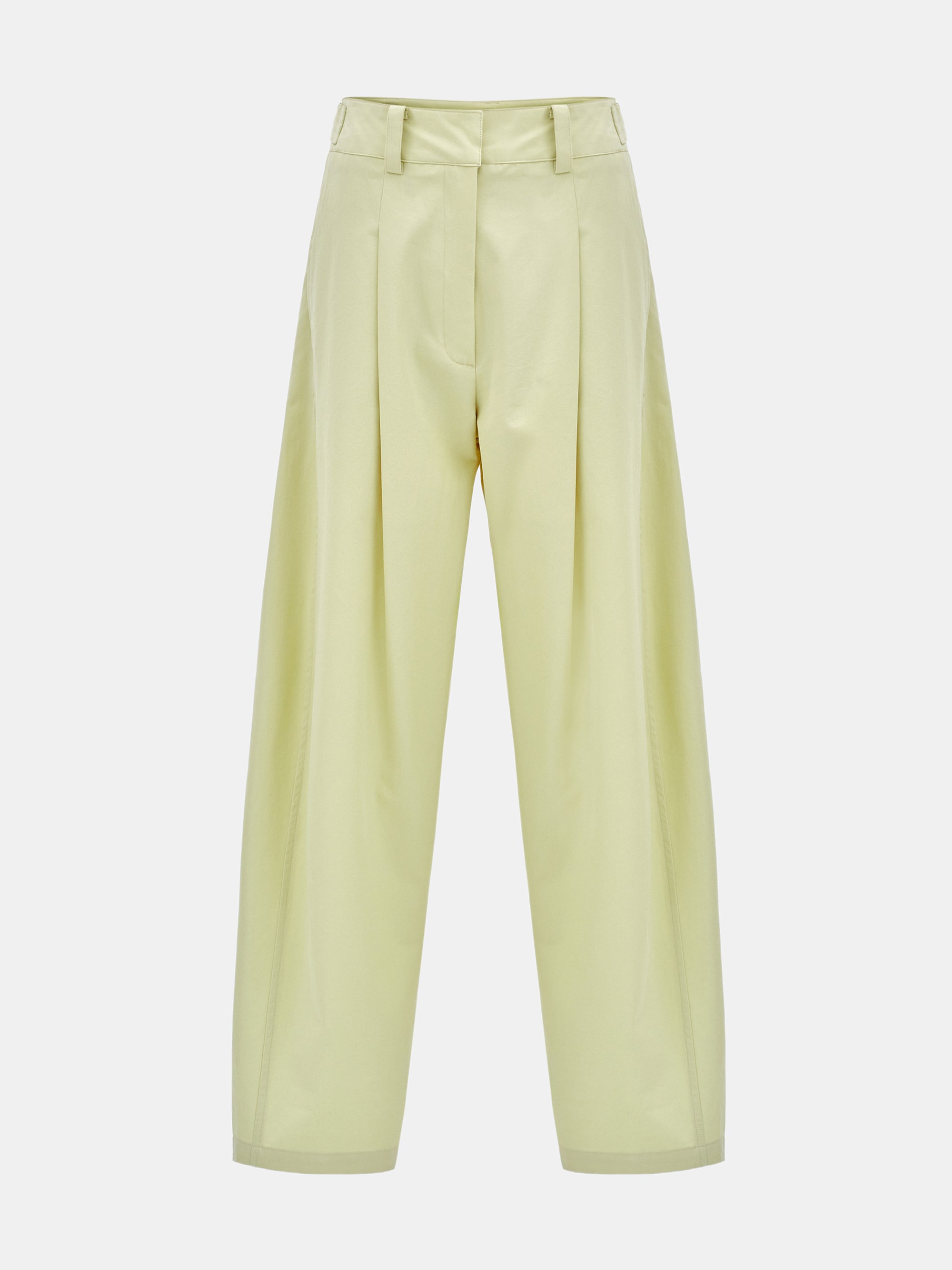 Hem Button Wide Trousers, Yellow