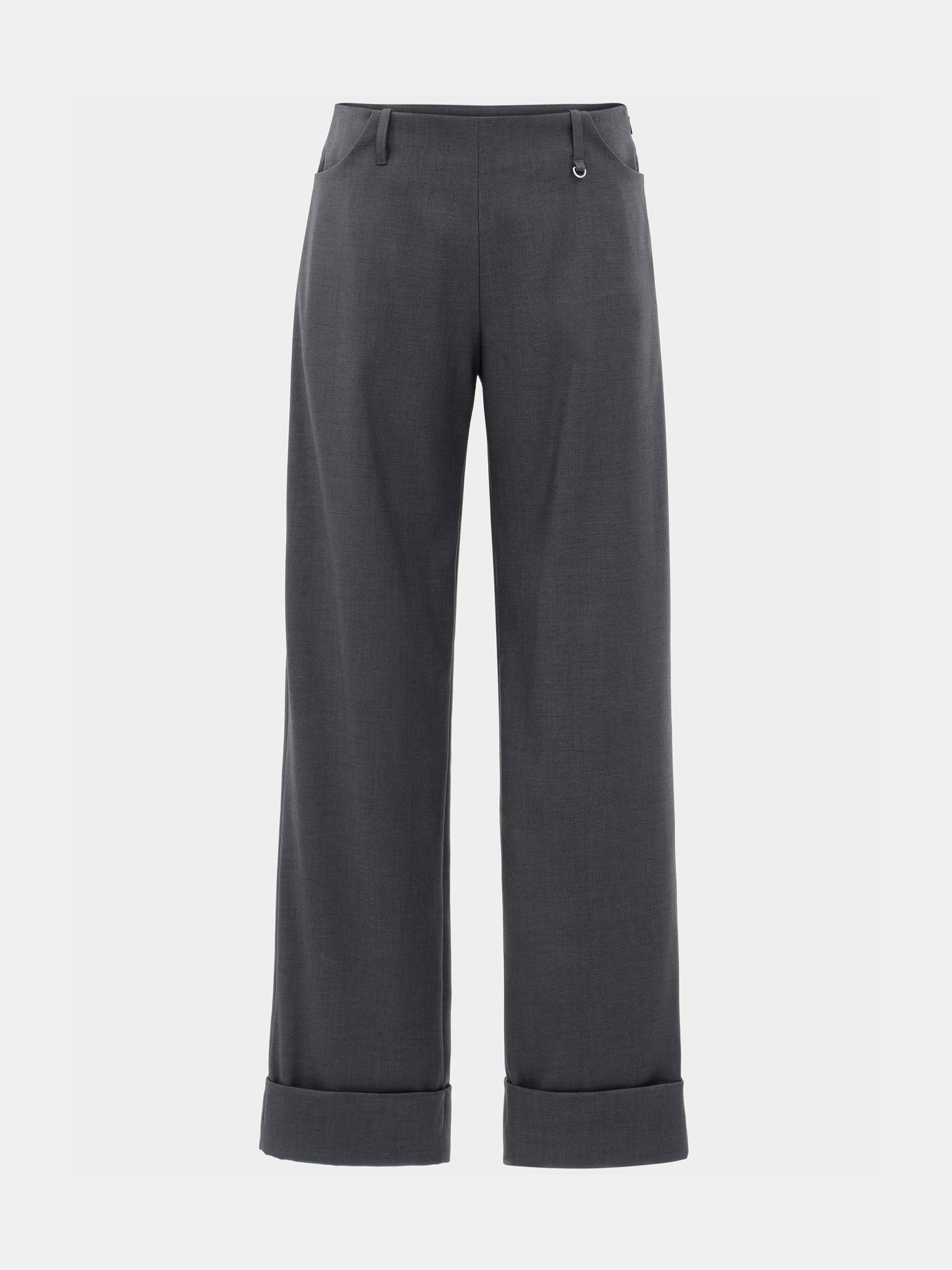 Cuffed Tailored Trousers, Charcoal