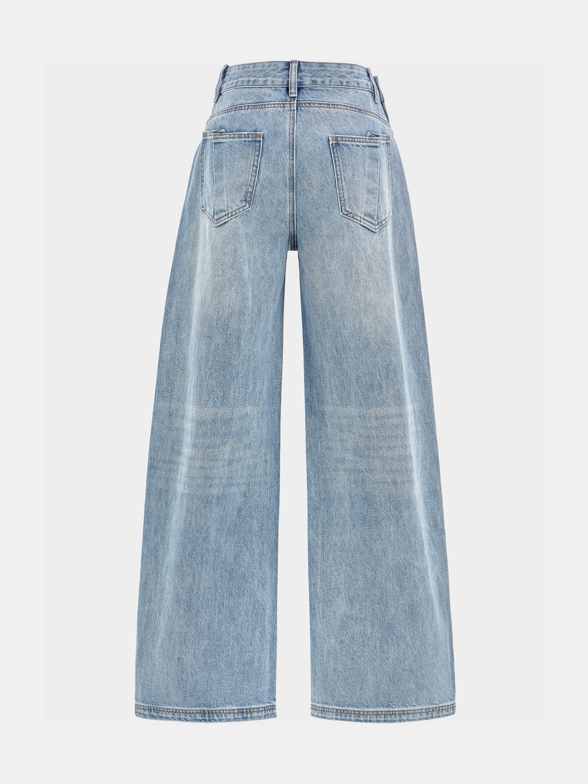 Off-Centre Seam Jeans, Light Blue