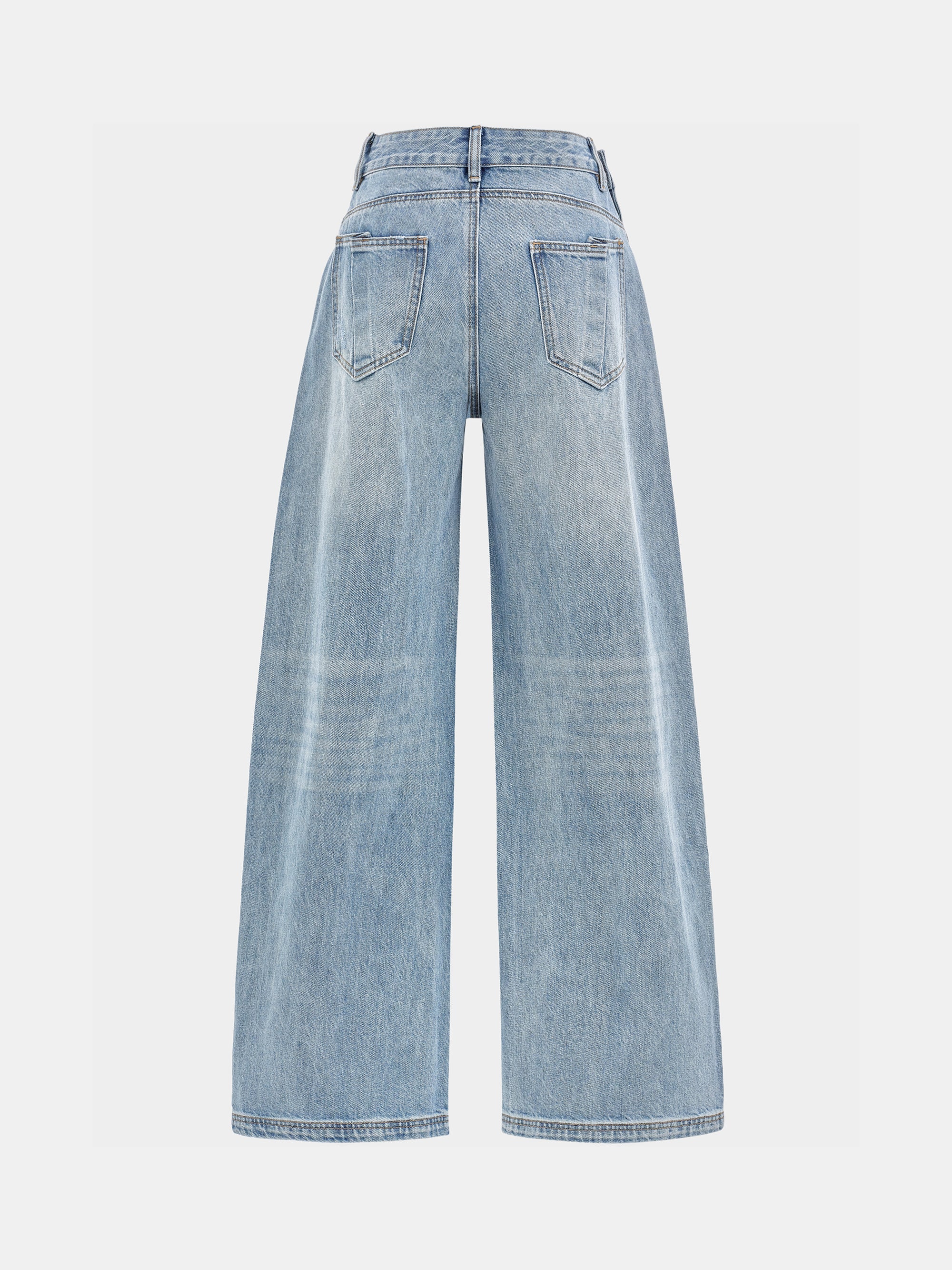 Off-Centre Seam Jeans, Light Blue