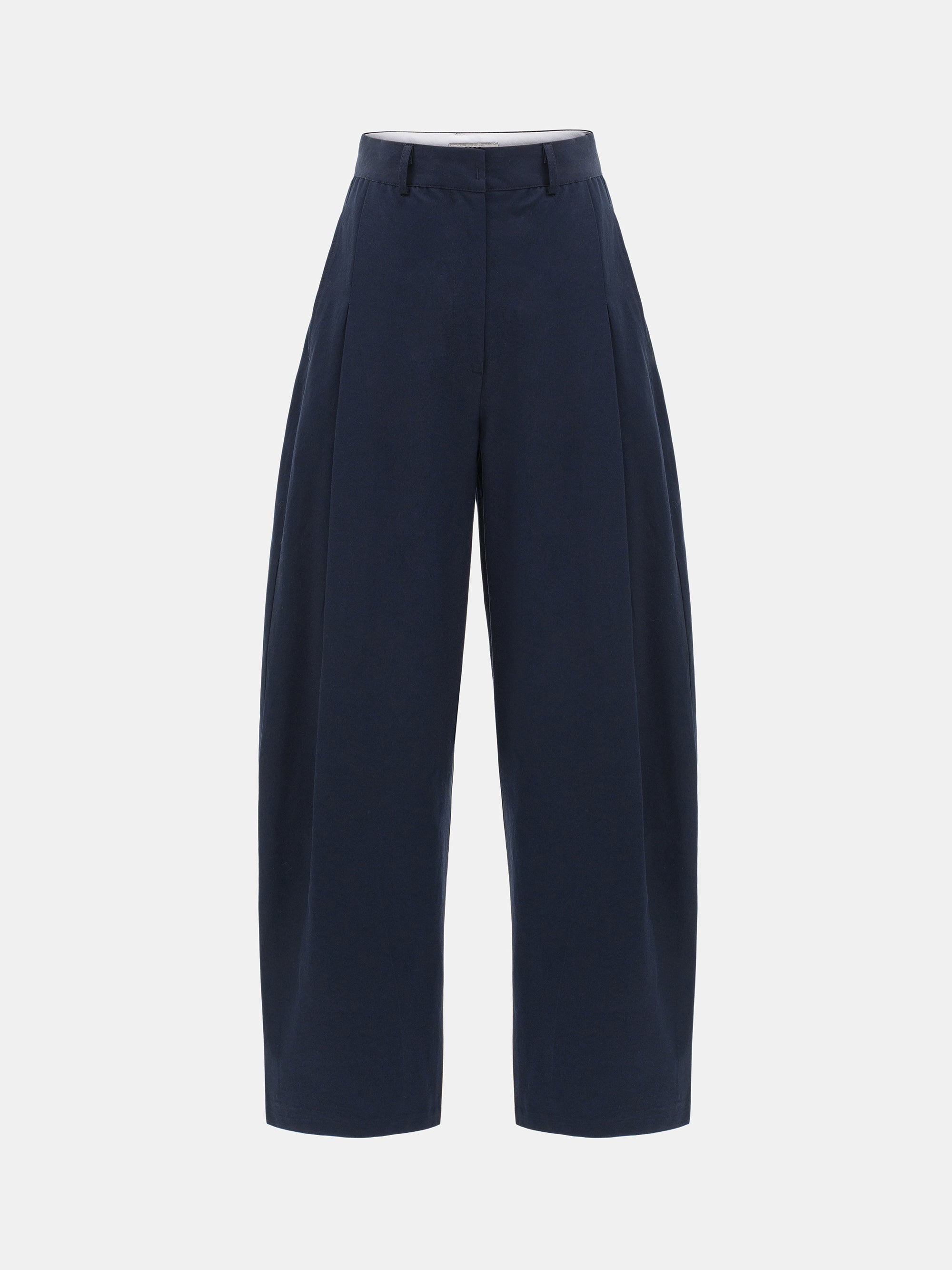 Pintuck Wide-Leg Trousers, Navy