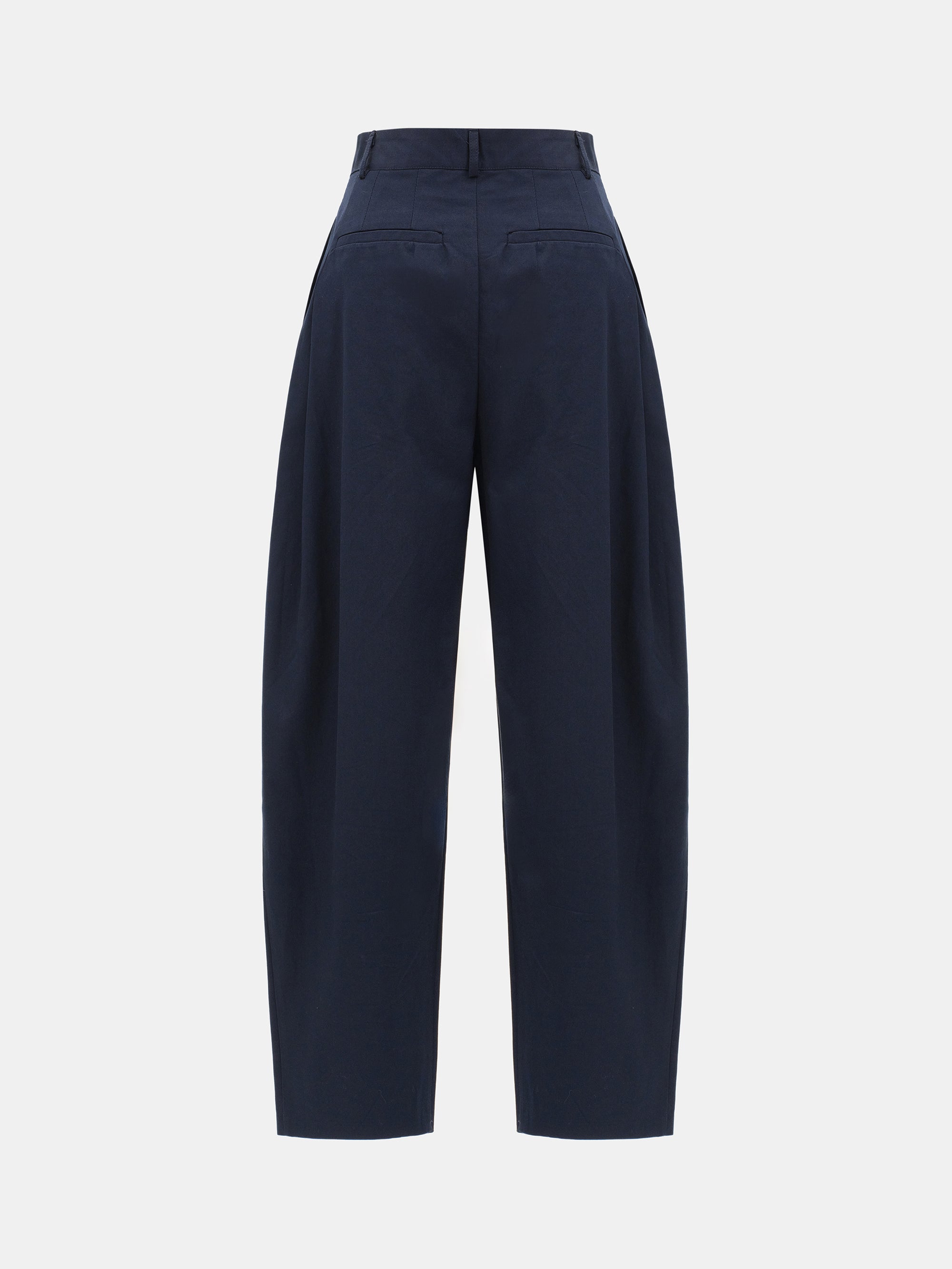 Pintuck Wide-Leg Trousers, Navy