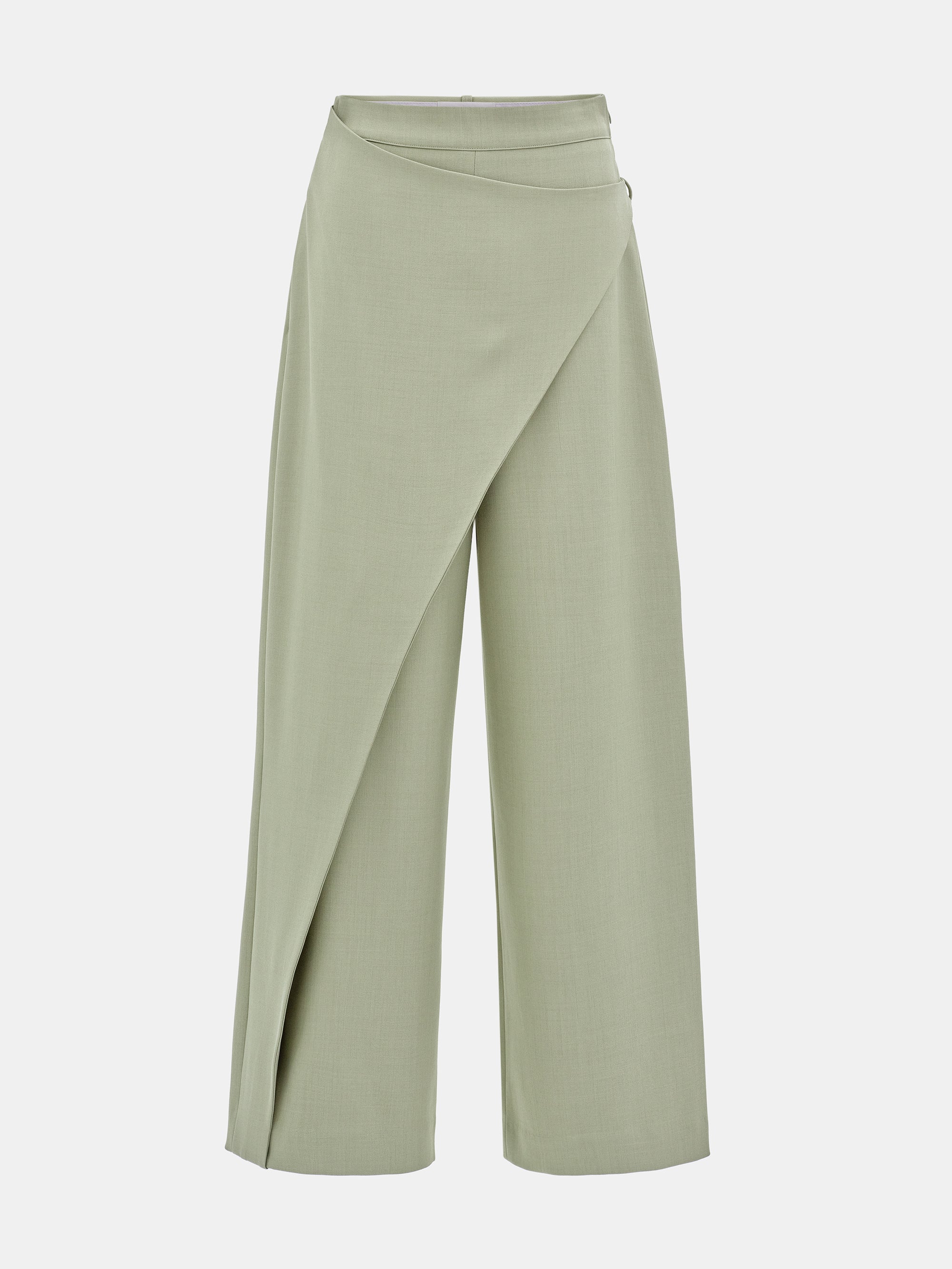 Wrap Buttoned Trousers, Khaki