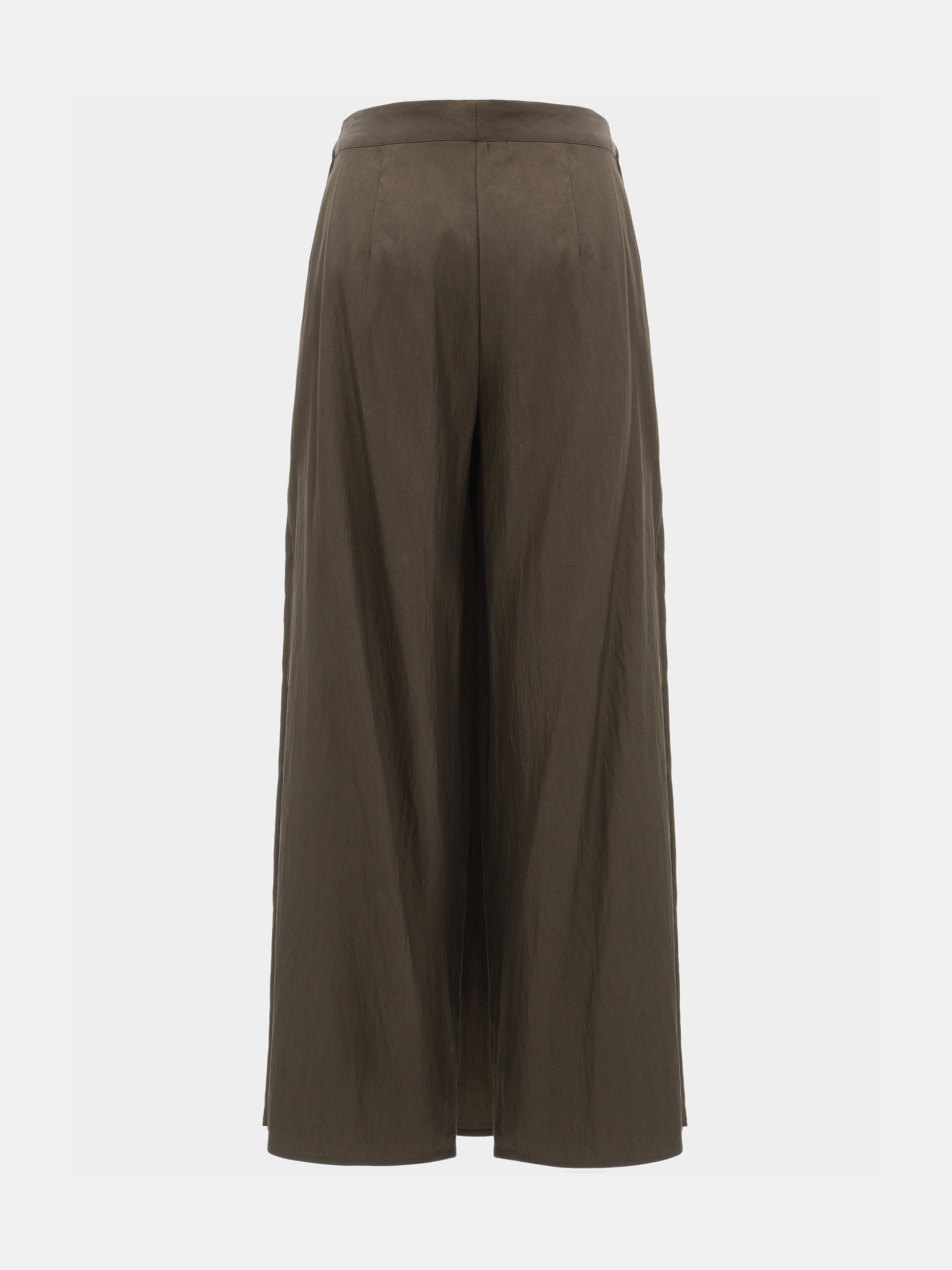 Double-Layer Crinkled Trousers, Brown