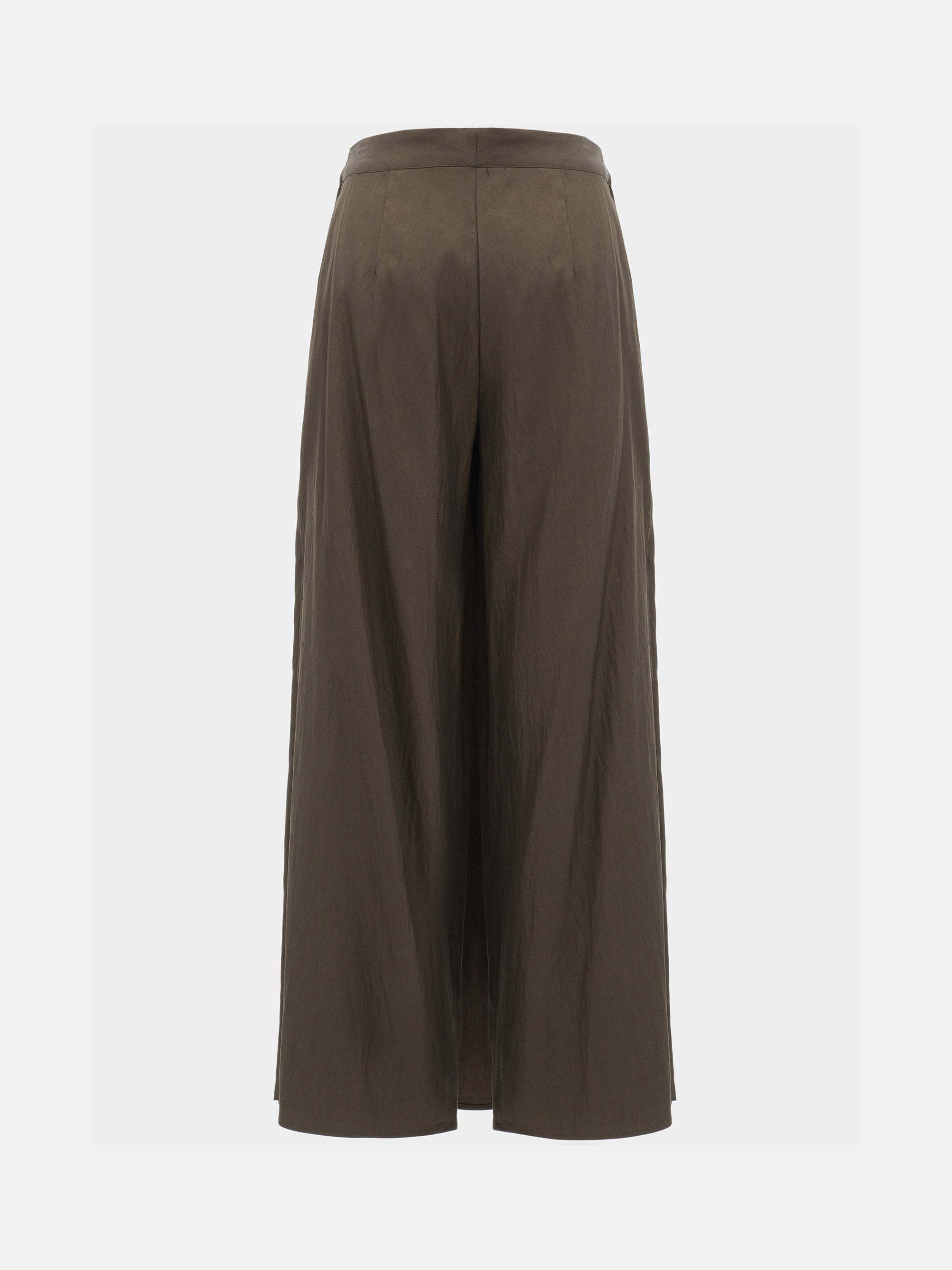 Double-Layer Crinkled Trousers, Brown