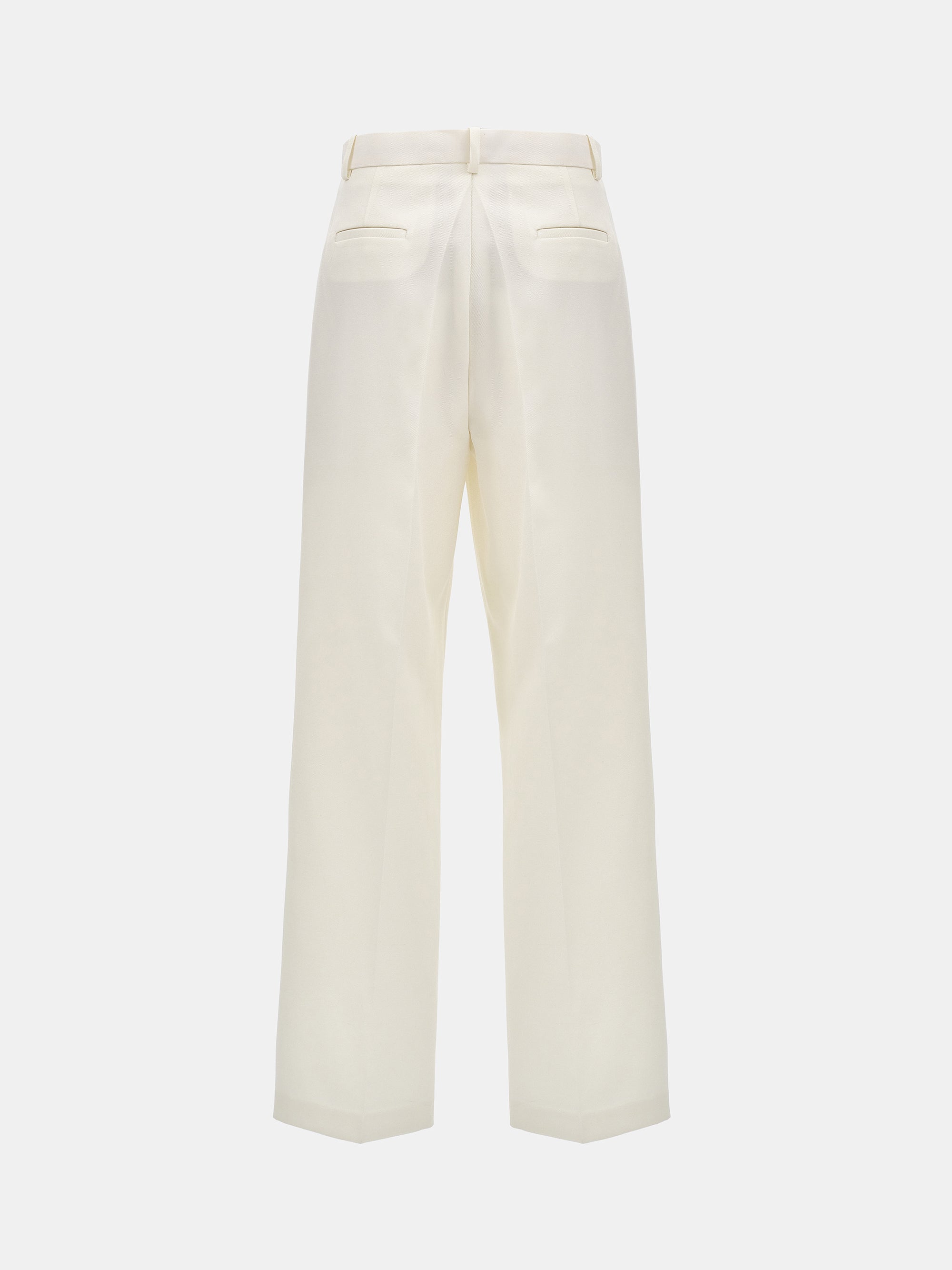 Tailored Single-Pleat Trousers, Ivory
