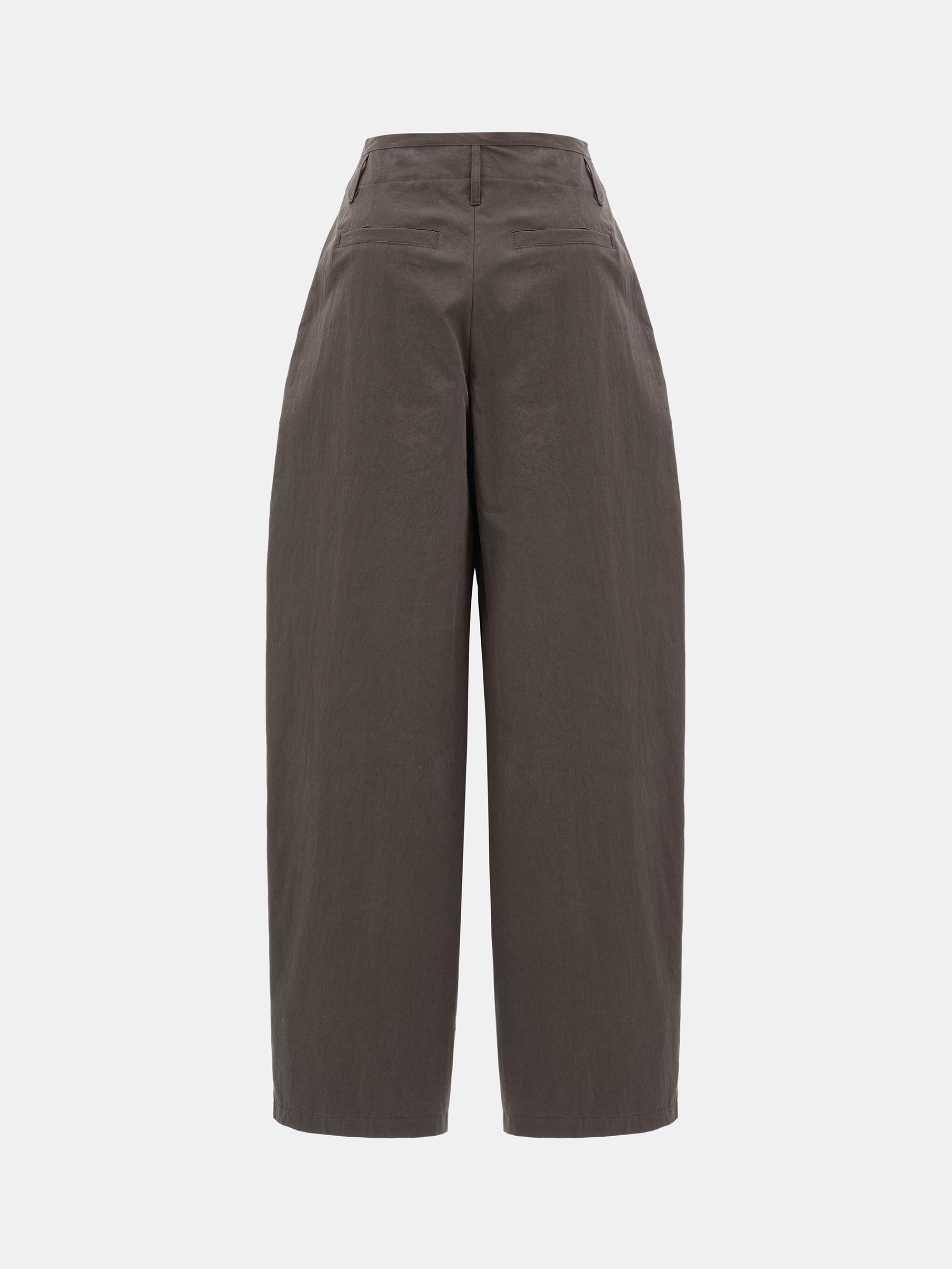 Relaxed Barrel-Leg Trousers, Brown