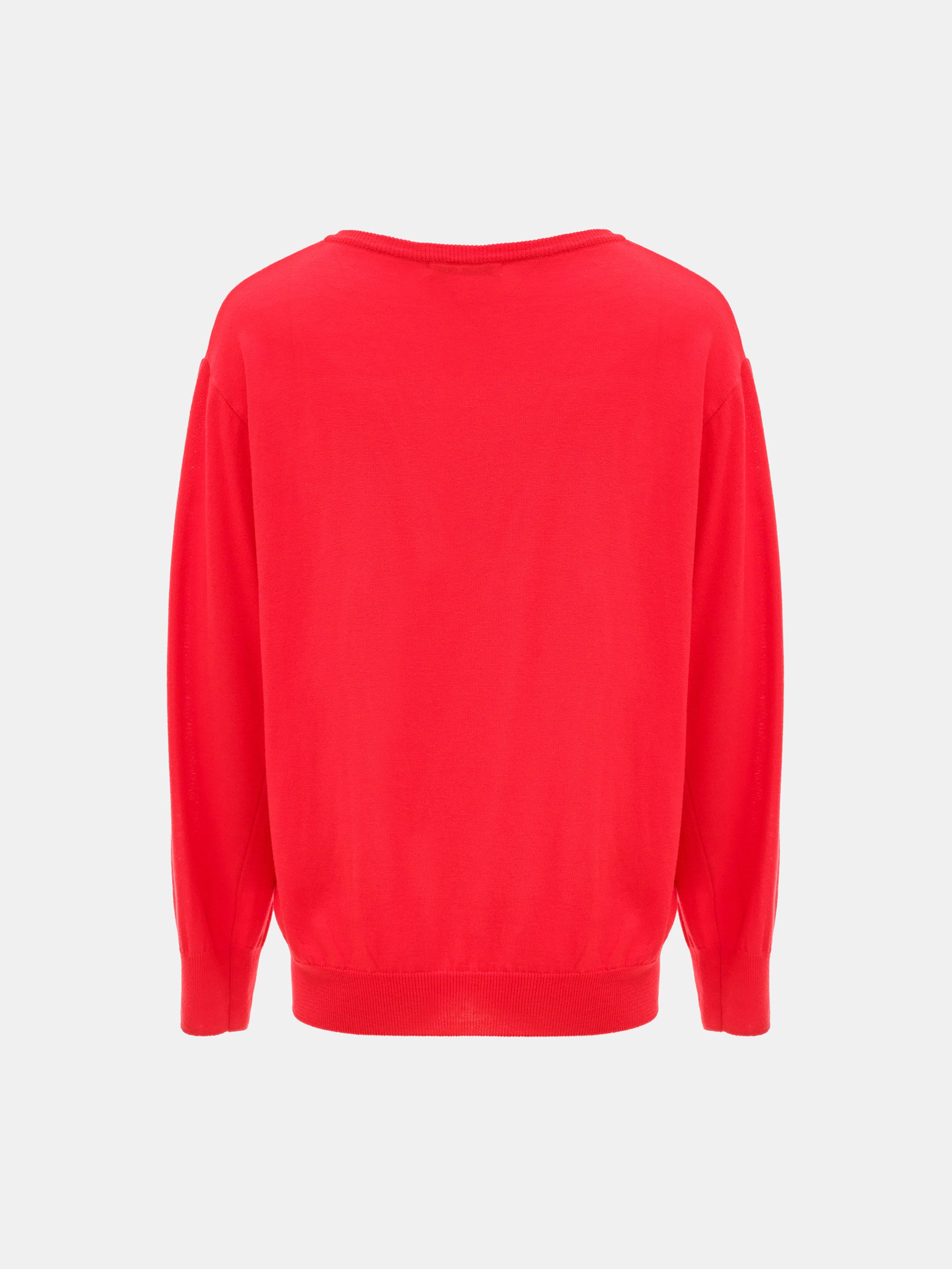 Deep V-Neck Knit, Red