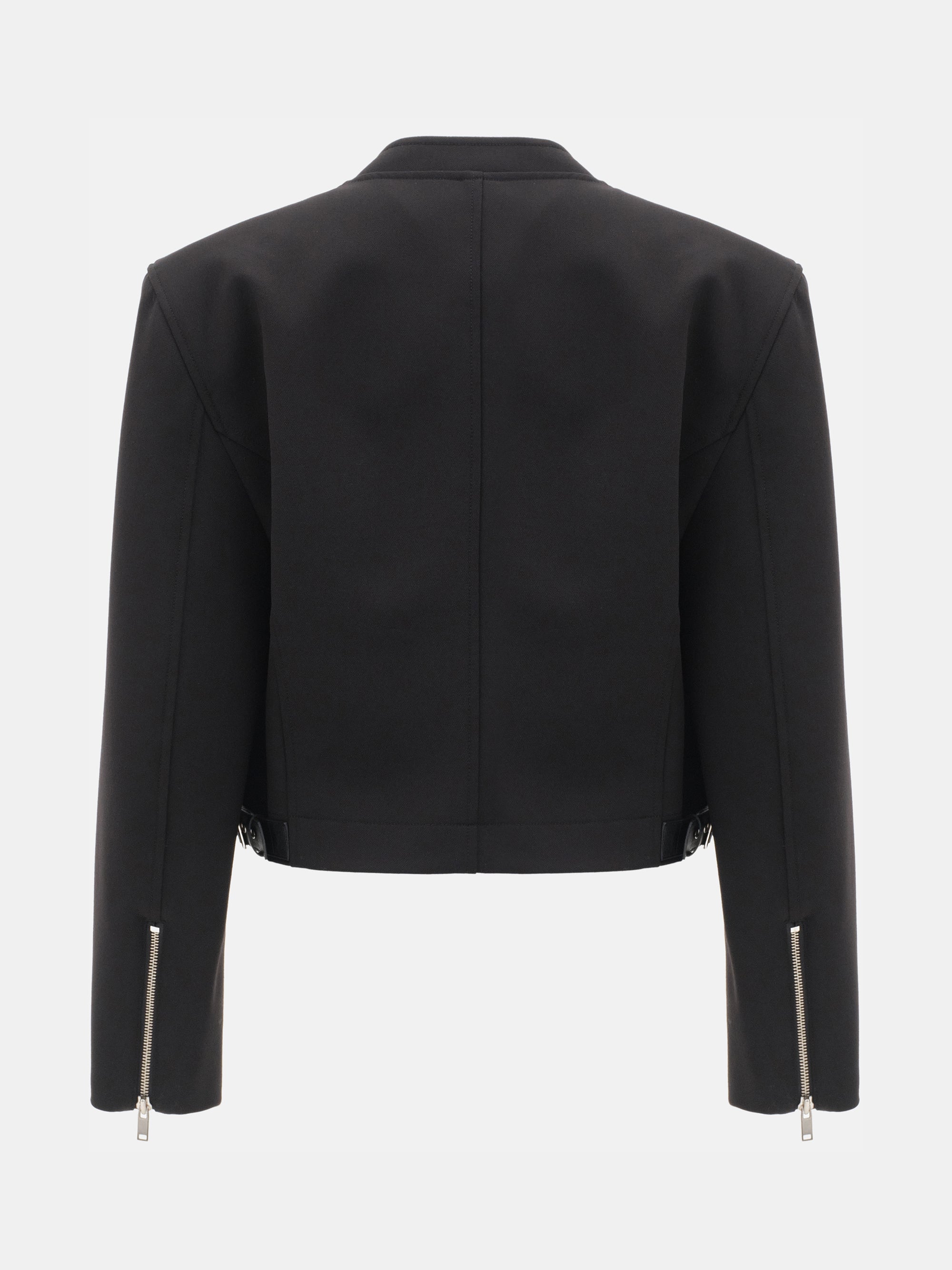 Side-Buckle Cropped Blouson, Black