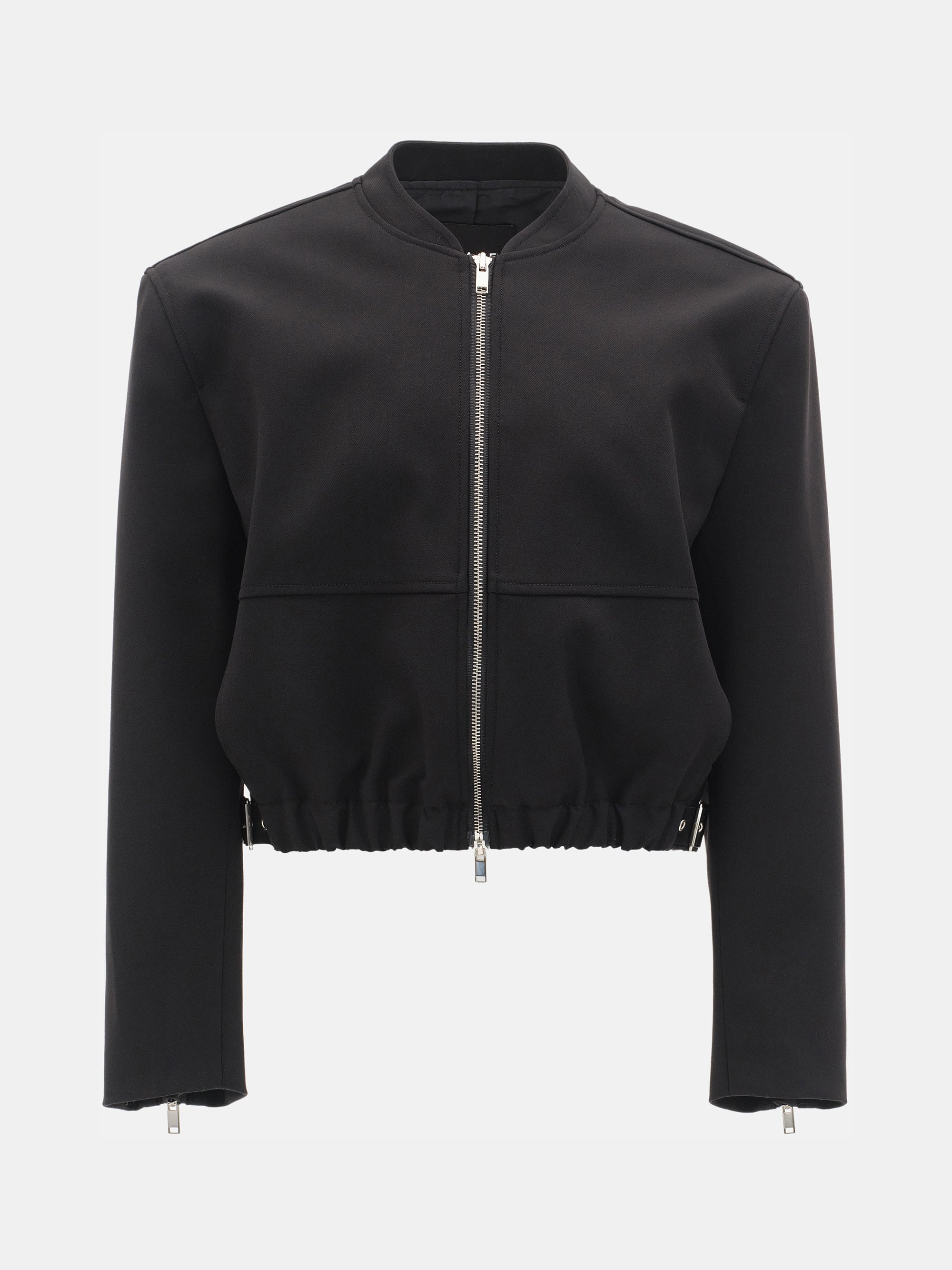 Side-Buckle Cropped Blouson, Black