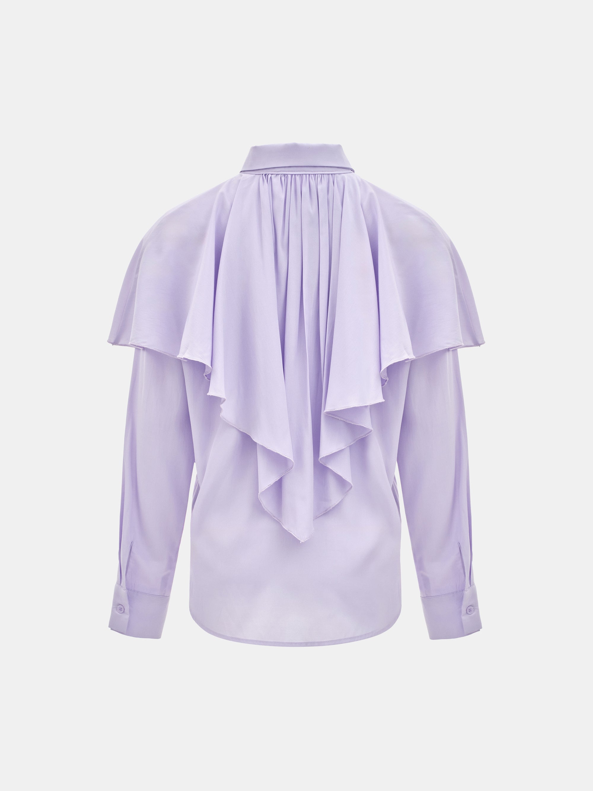 Scarf-Overlay Blouse, Purple