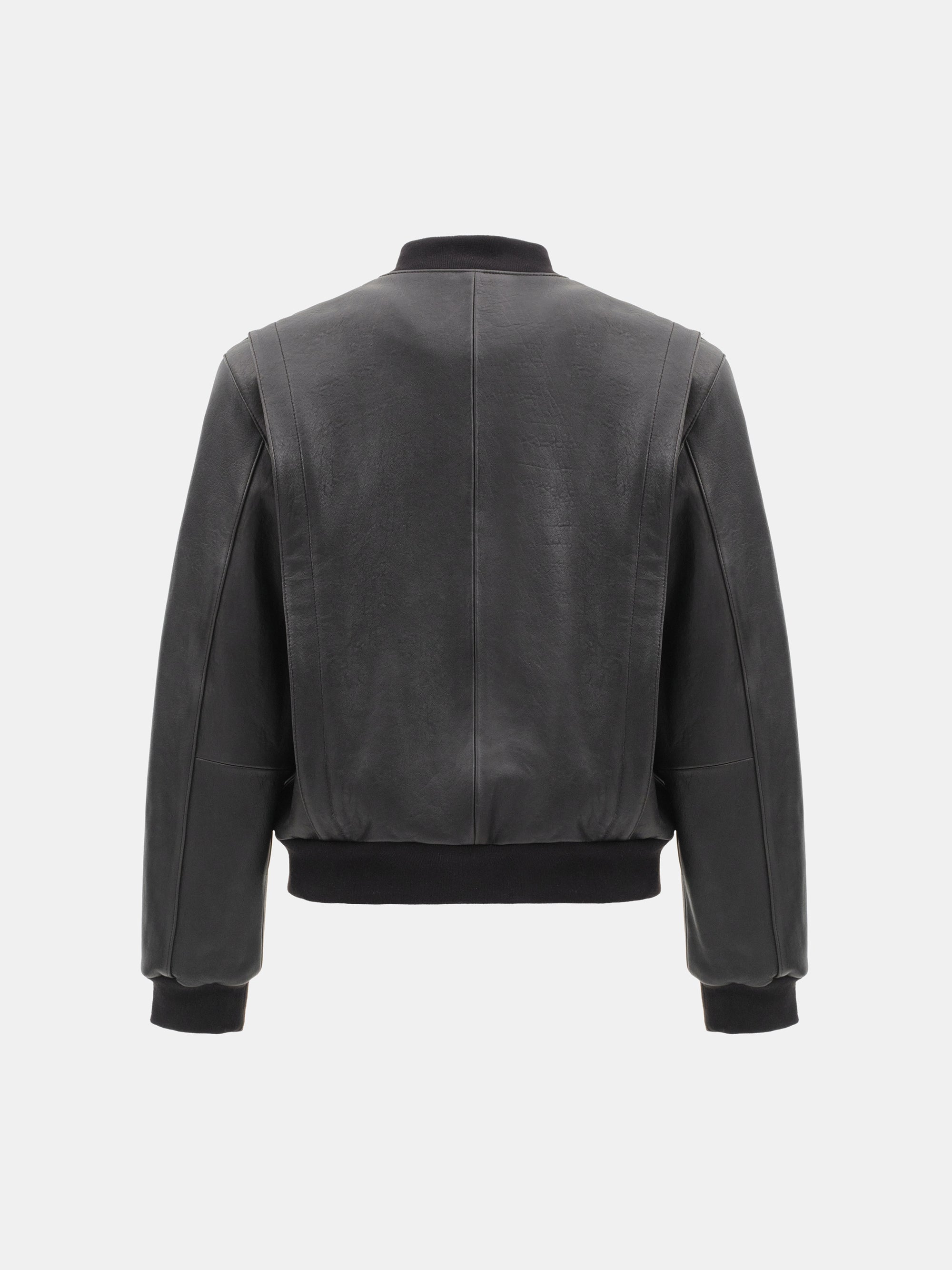 Zia Lambskin Leather Blouson Jacket, Black
