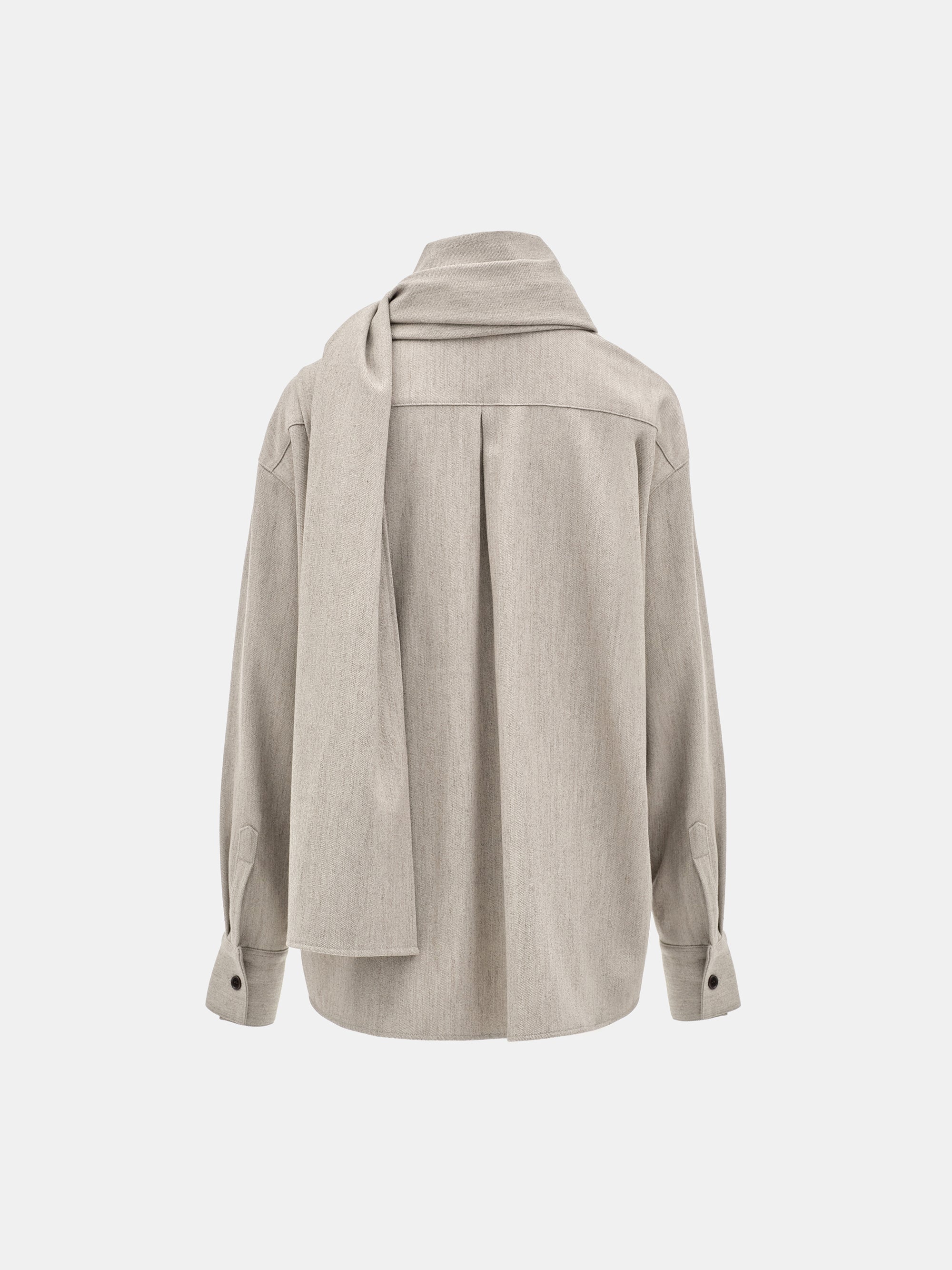 Loter Scarf-Set Button Down Shirt, Beige
