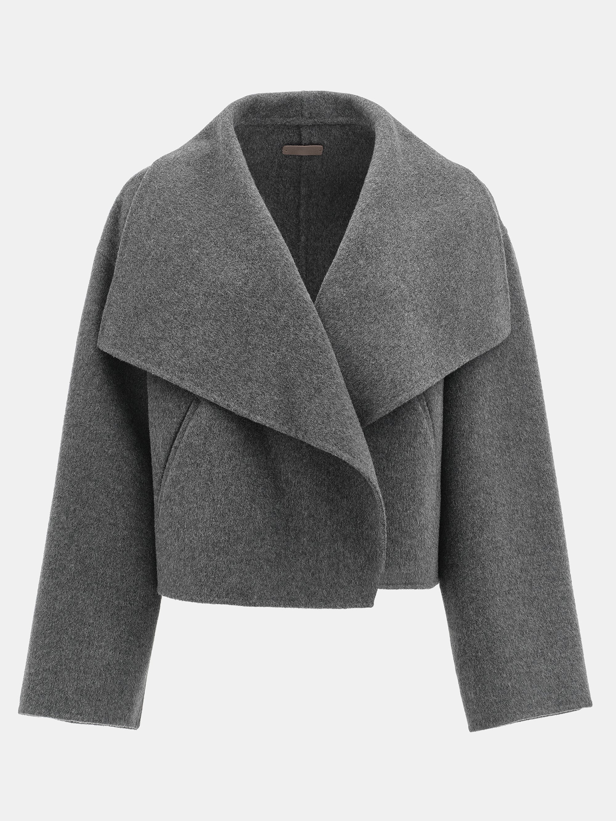 Shawl-Collar Wool Jacket, Grey
