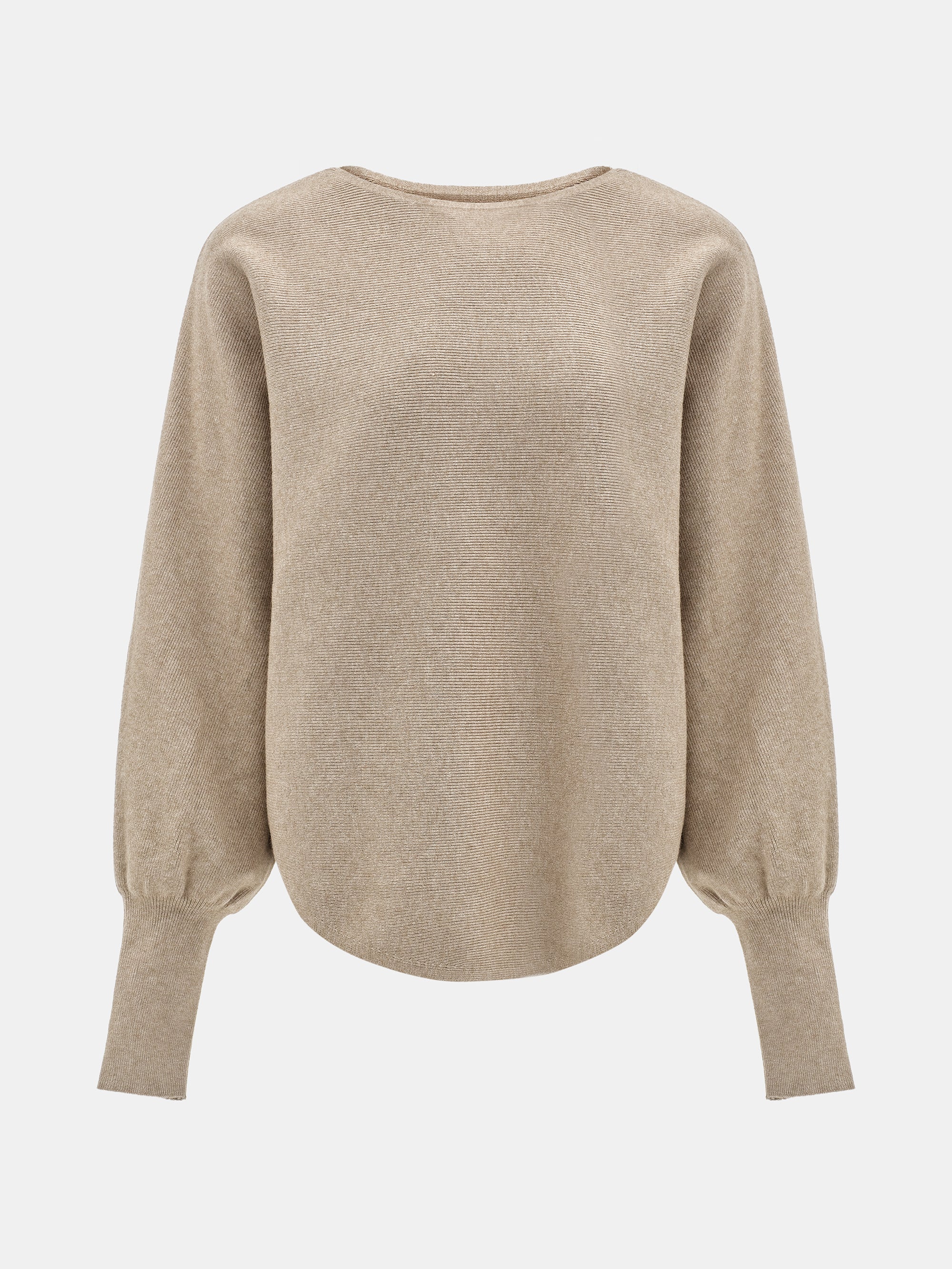 Skirt-Overlay Knit Set, Mocha