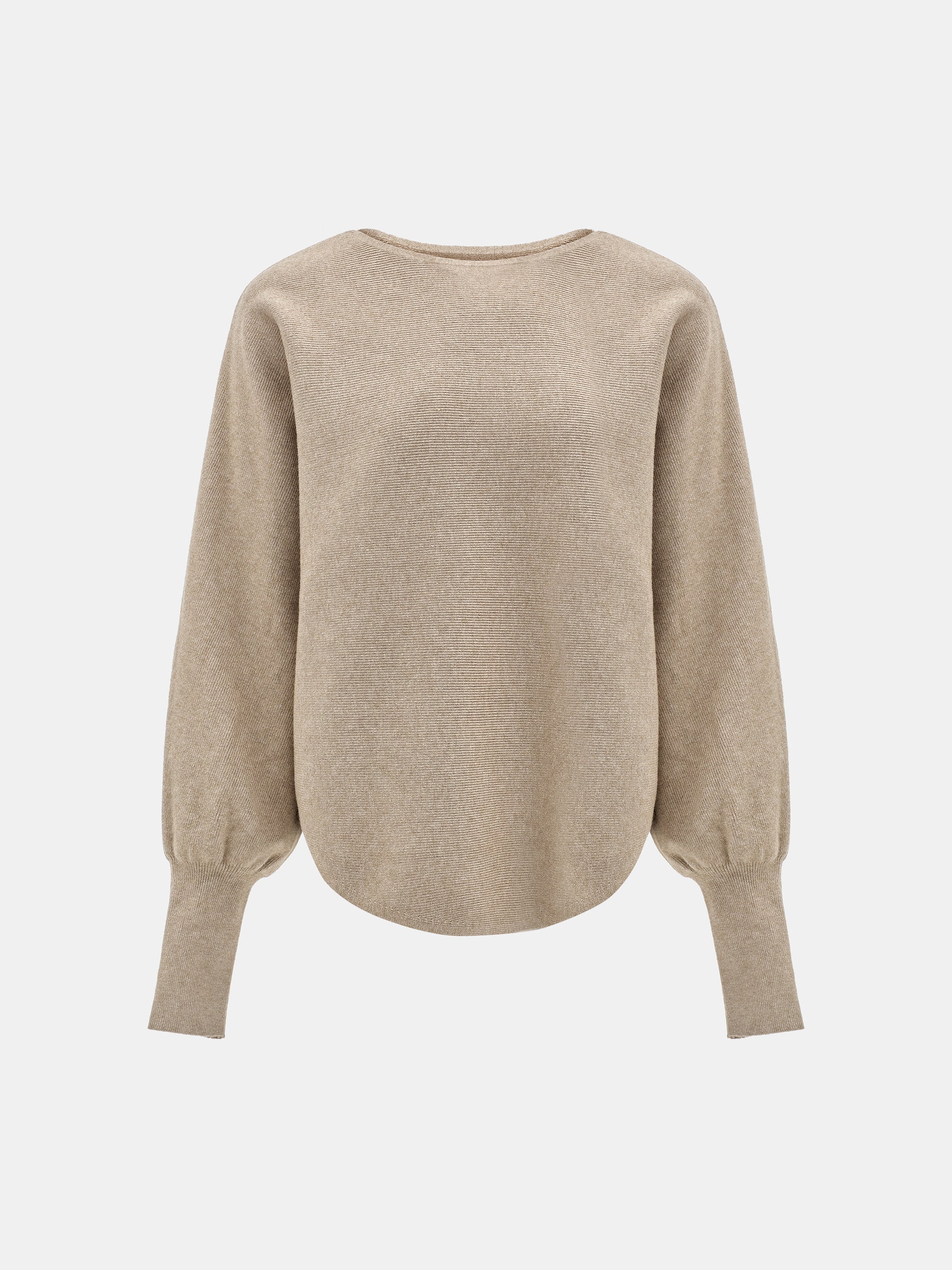 Skirt-Overlay Knit Set, Mocha