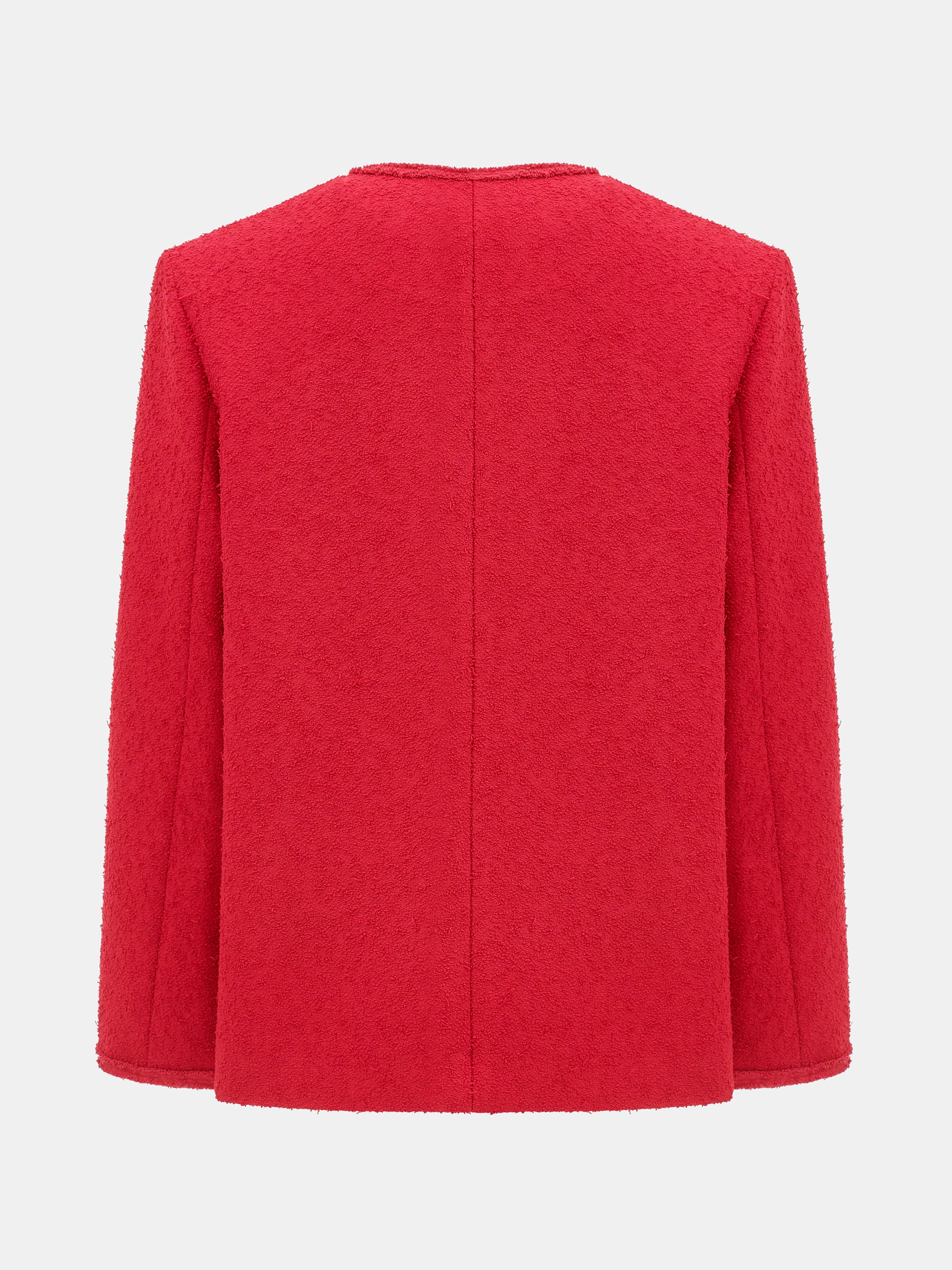 Boucle Textured Jacket, Red