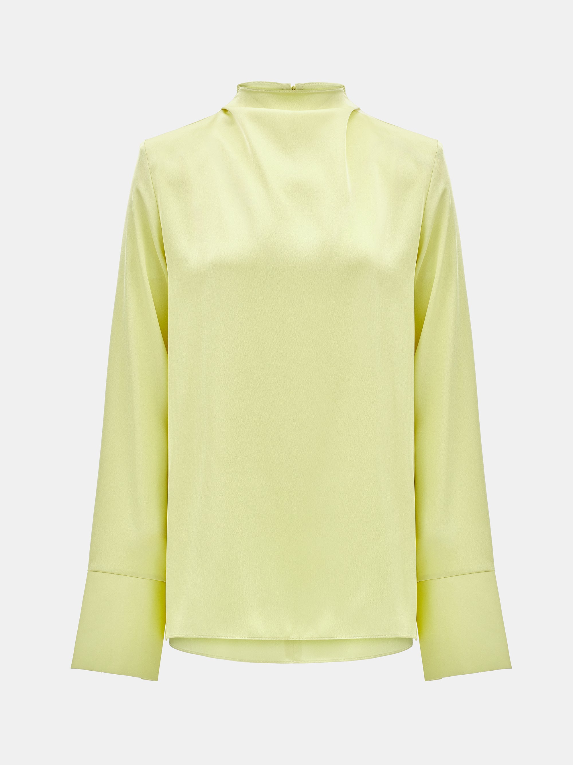 Padded Satin Blouse, Yellow