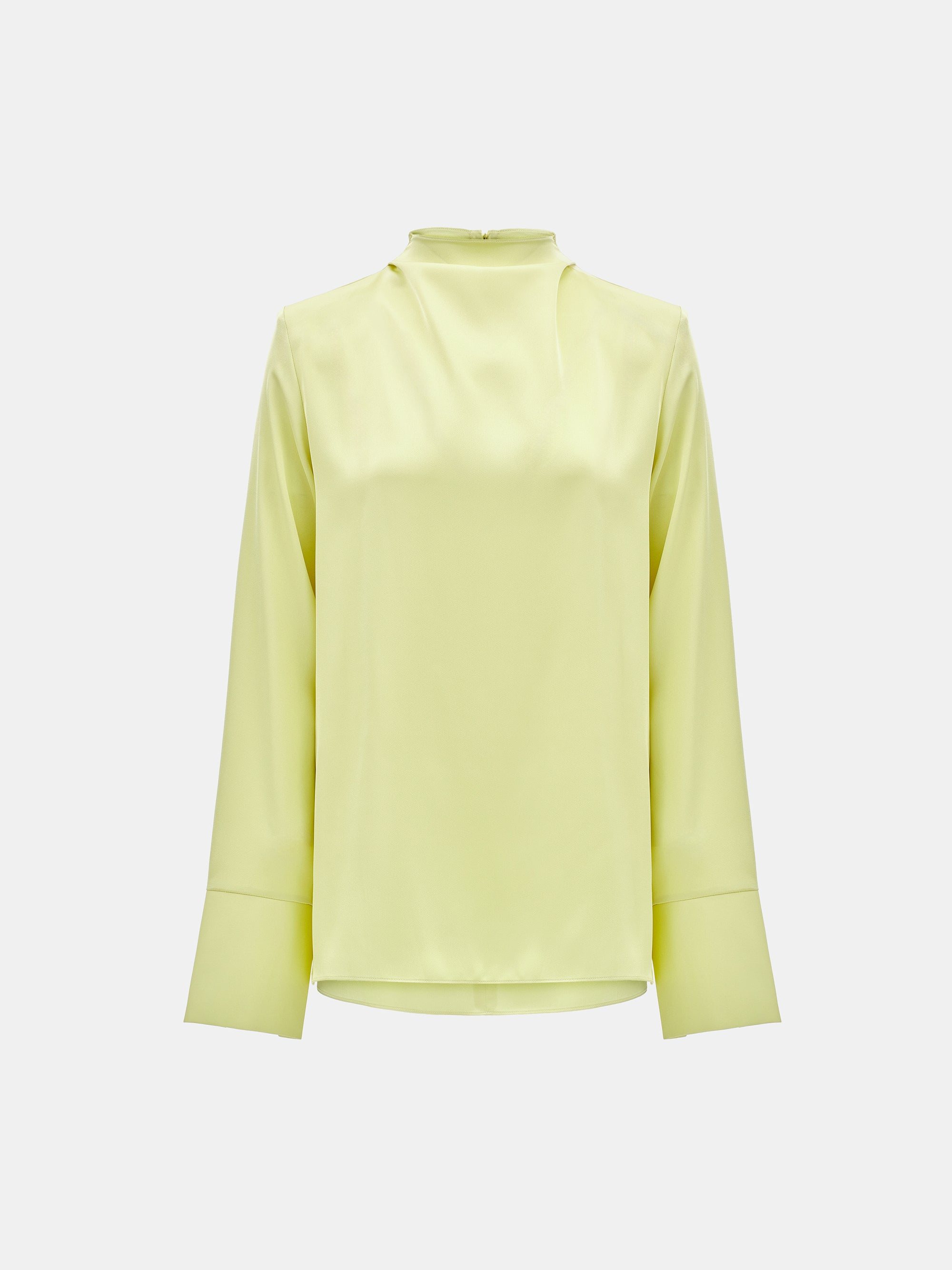 Padded Satin Blouse, Yellow