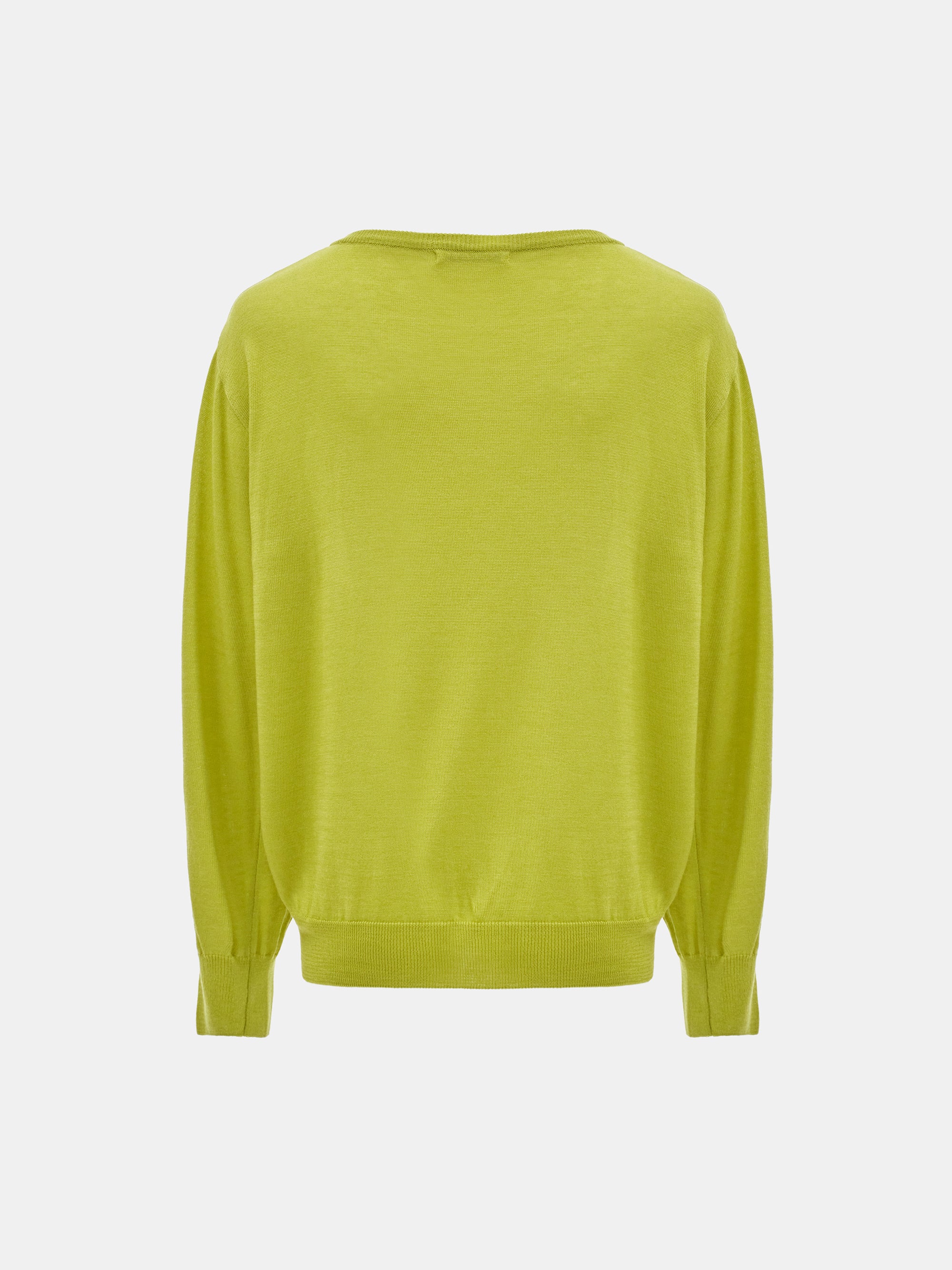 Deep V-Neck Knit, Olive