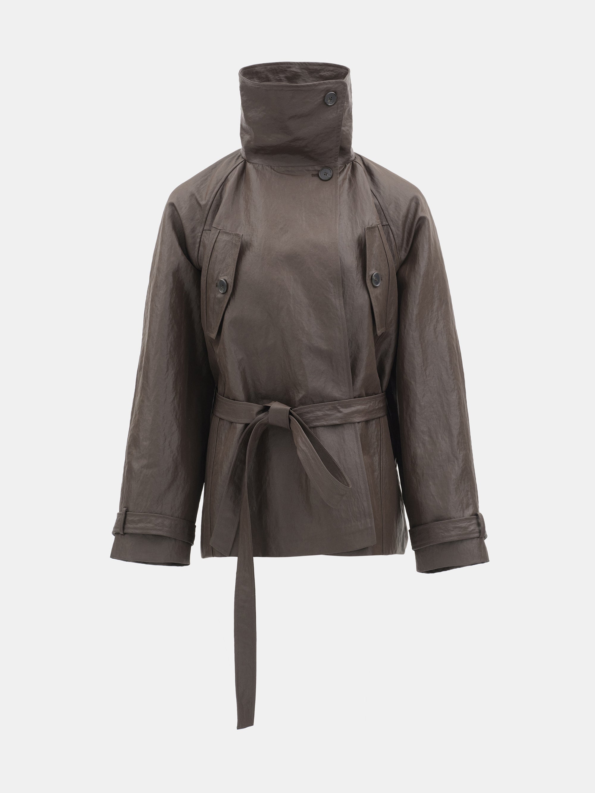 Sheen Taffeta Short Jacket, Brown