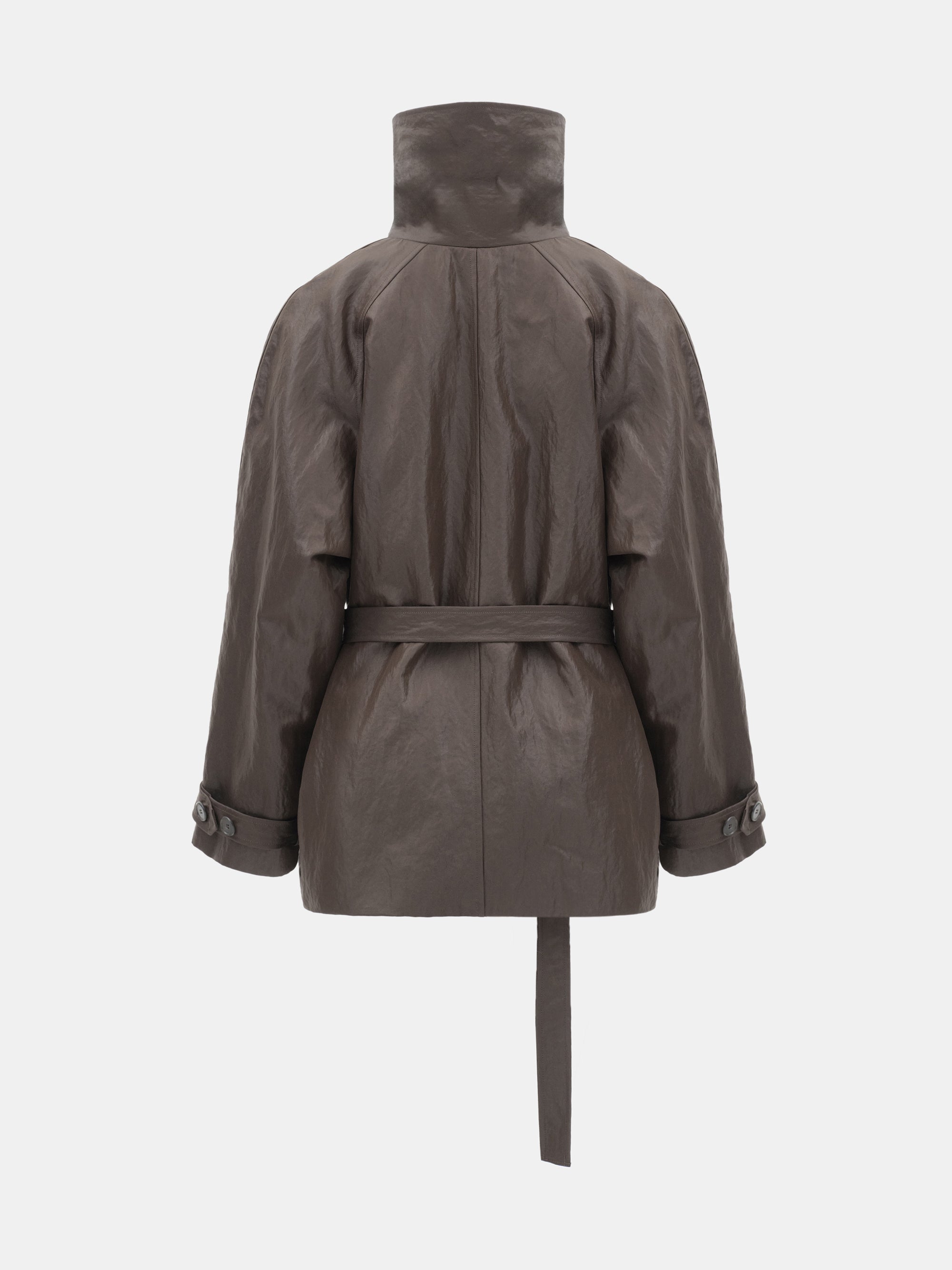 Sheen Taffeta Short Jacket, Brown