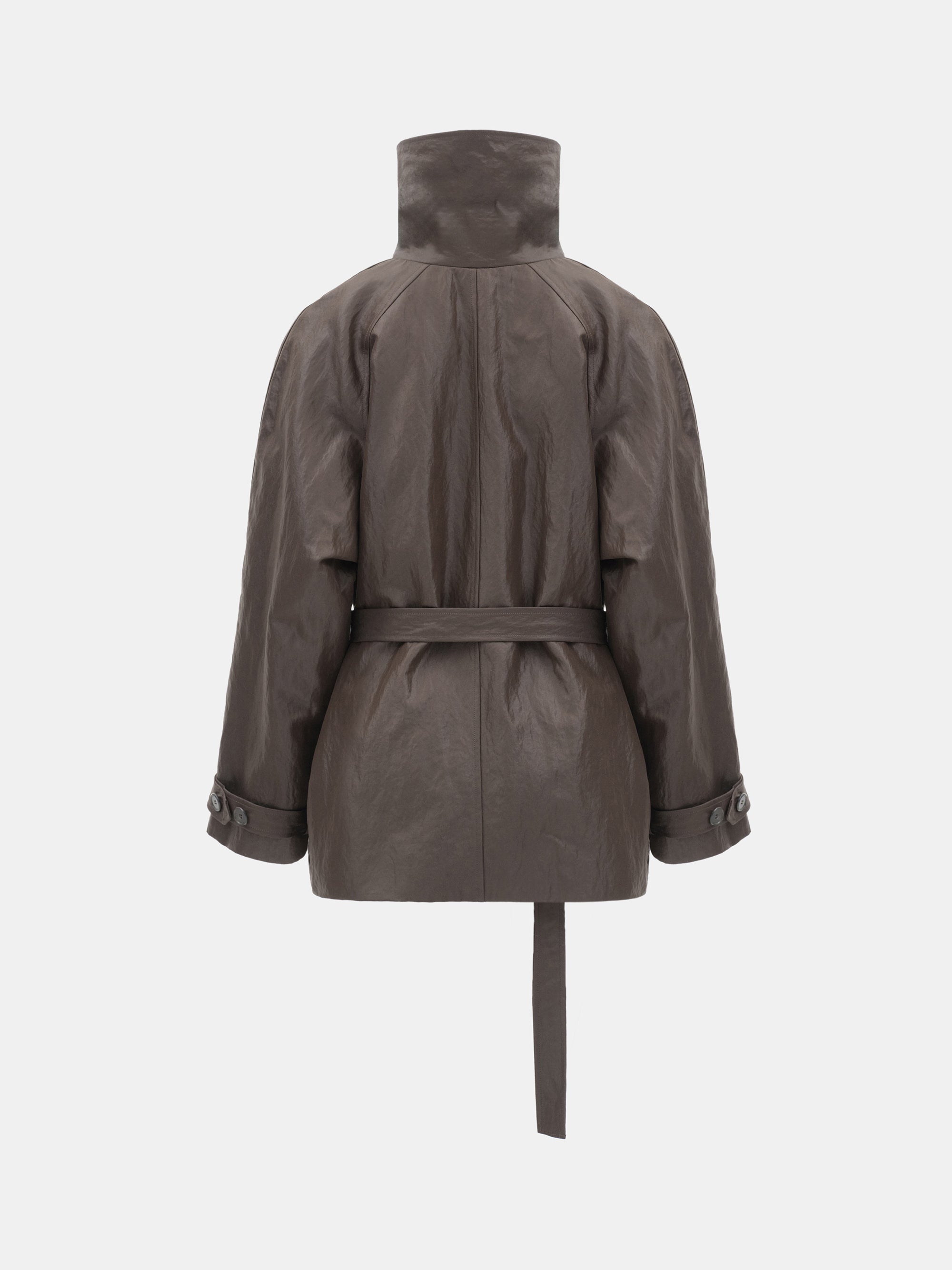 Sheen Taffeta Short Jacket, Brown