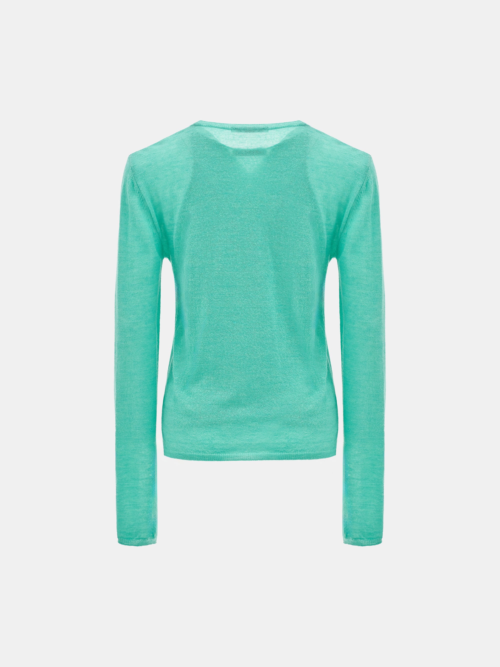 Double-Layer Knit Top, Aqua