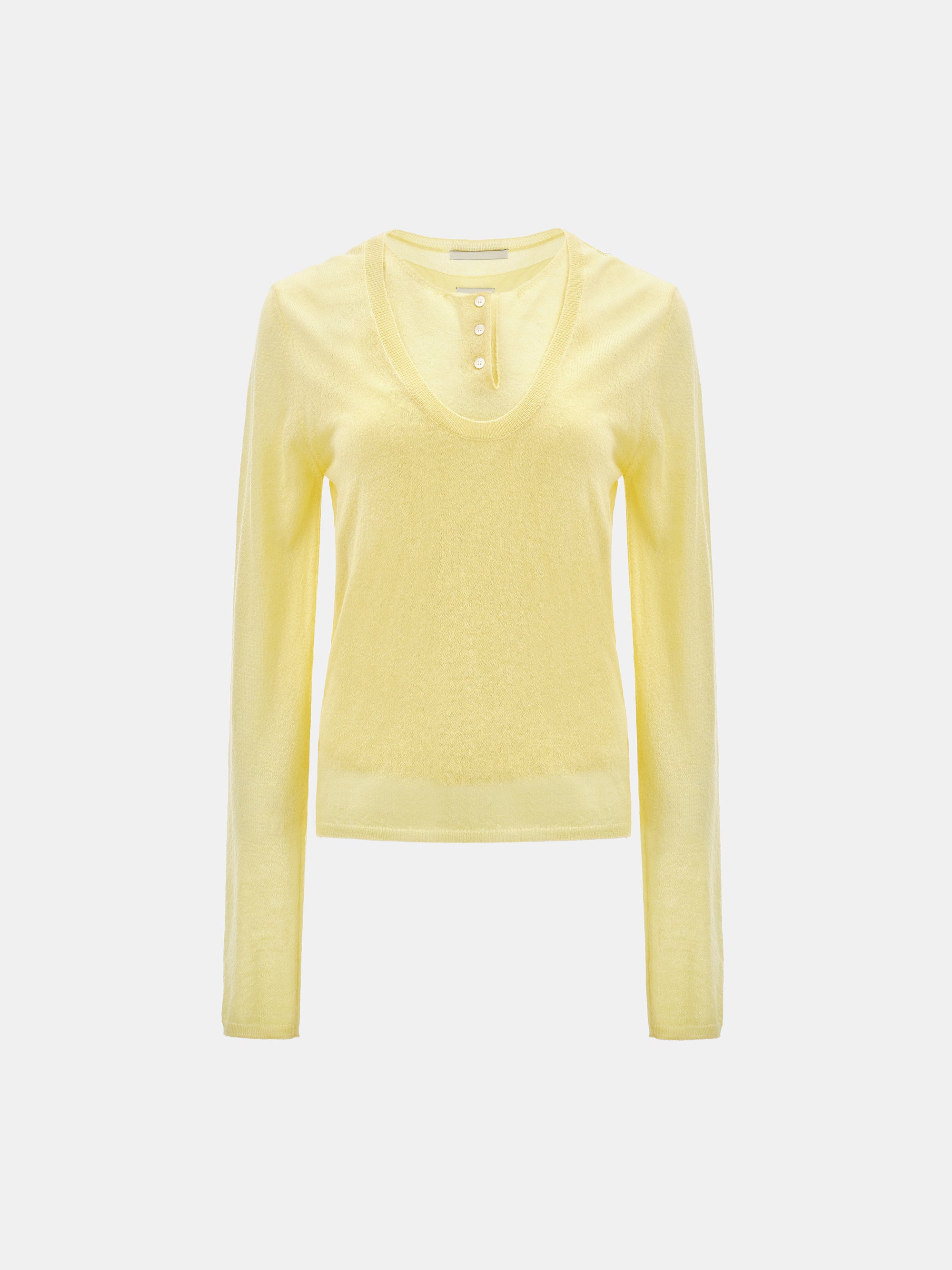 Double-Layer Knit Top, Yellow