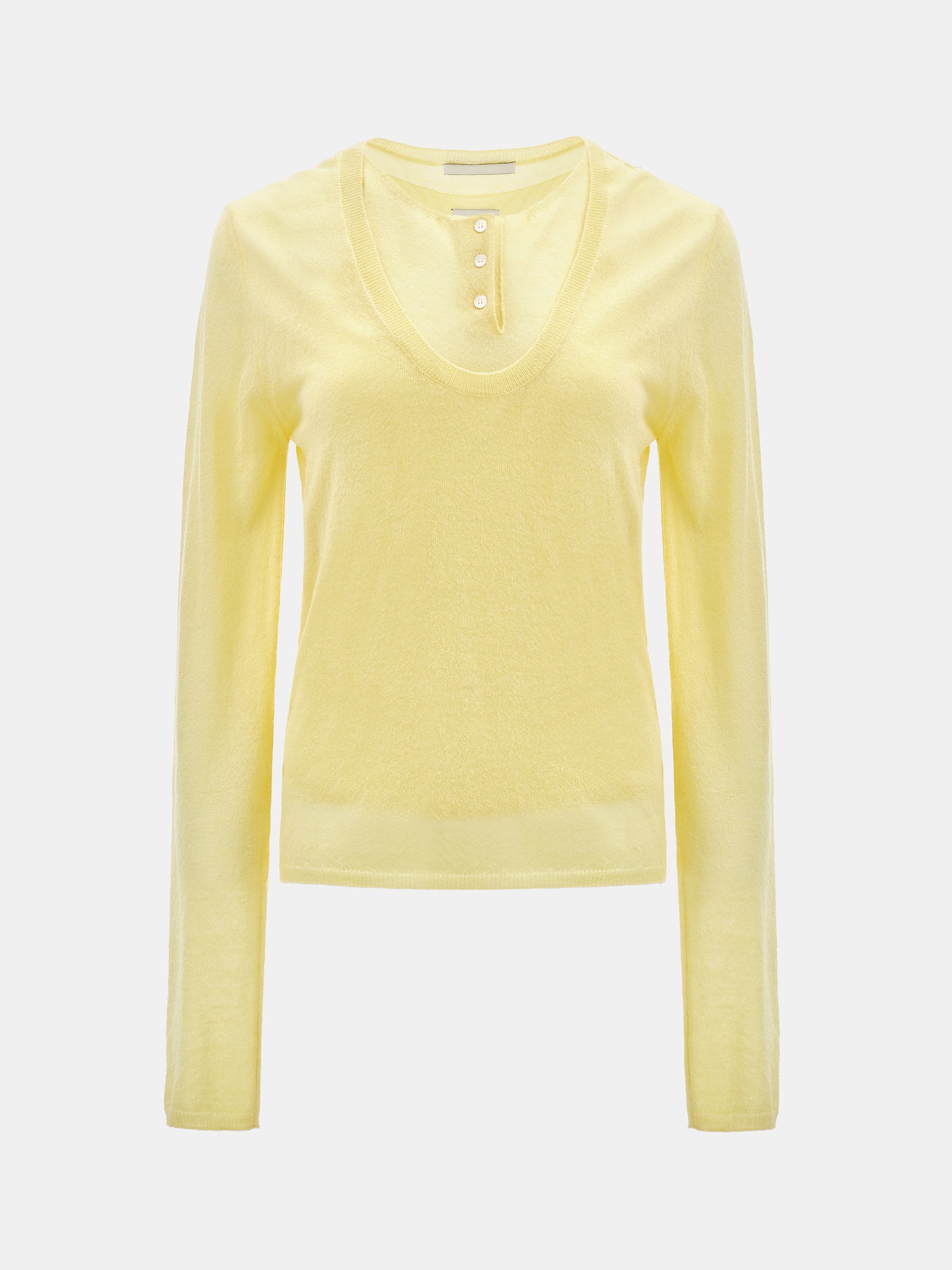 Double-Layer Knit Top, Yellow