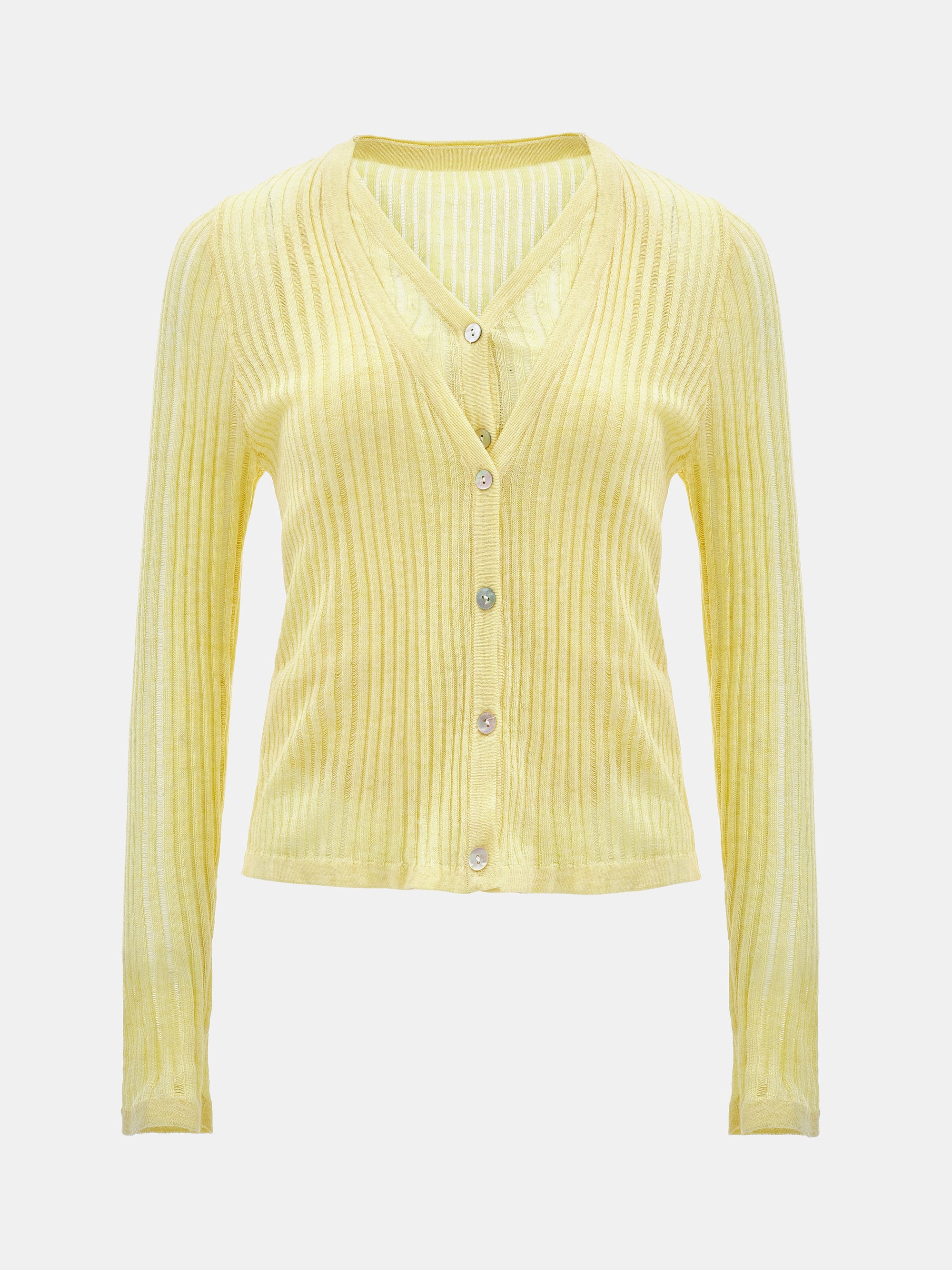 Double Knit Cardigan, Yellow