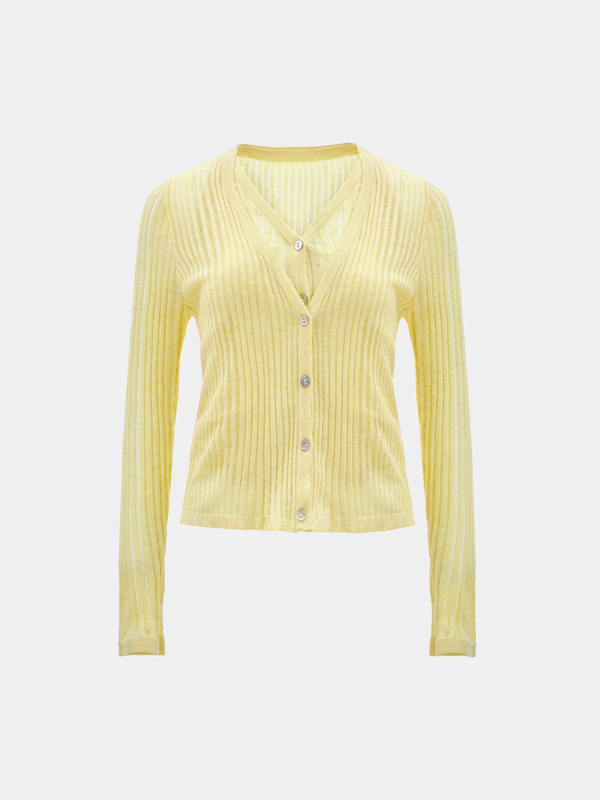 Double Knit Cardigan, Yellow