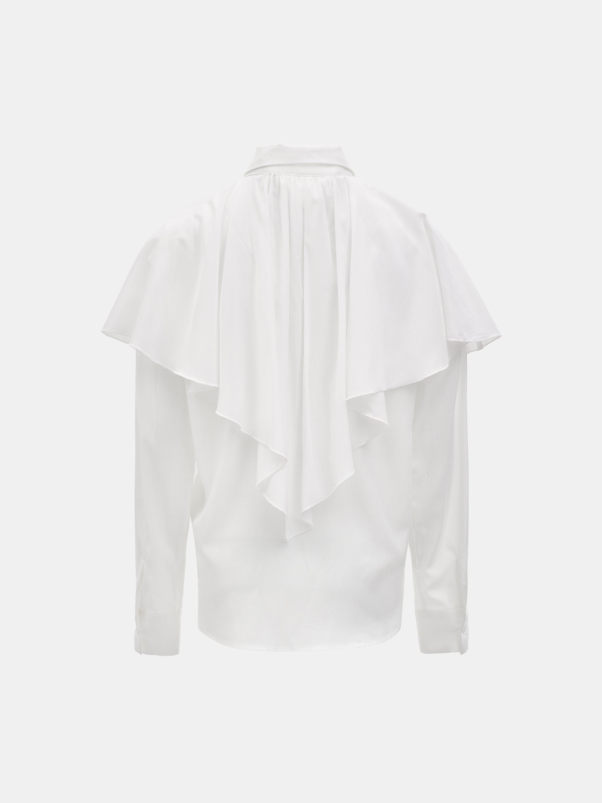Scarf-Overlay Blouse, Ivory
