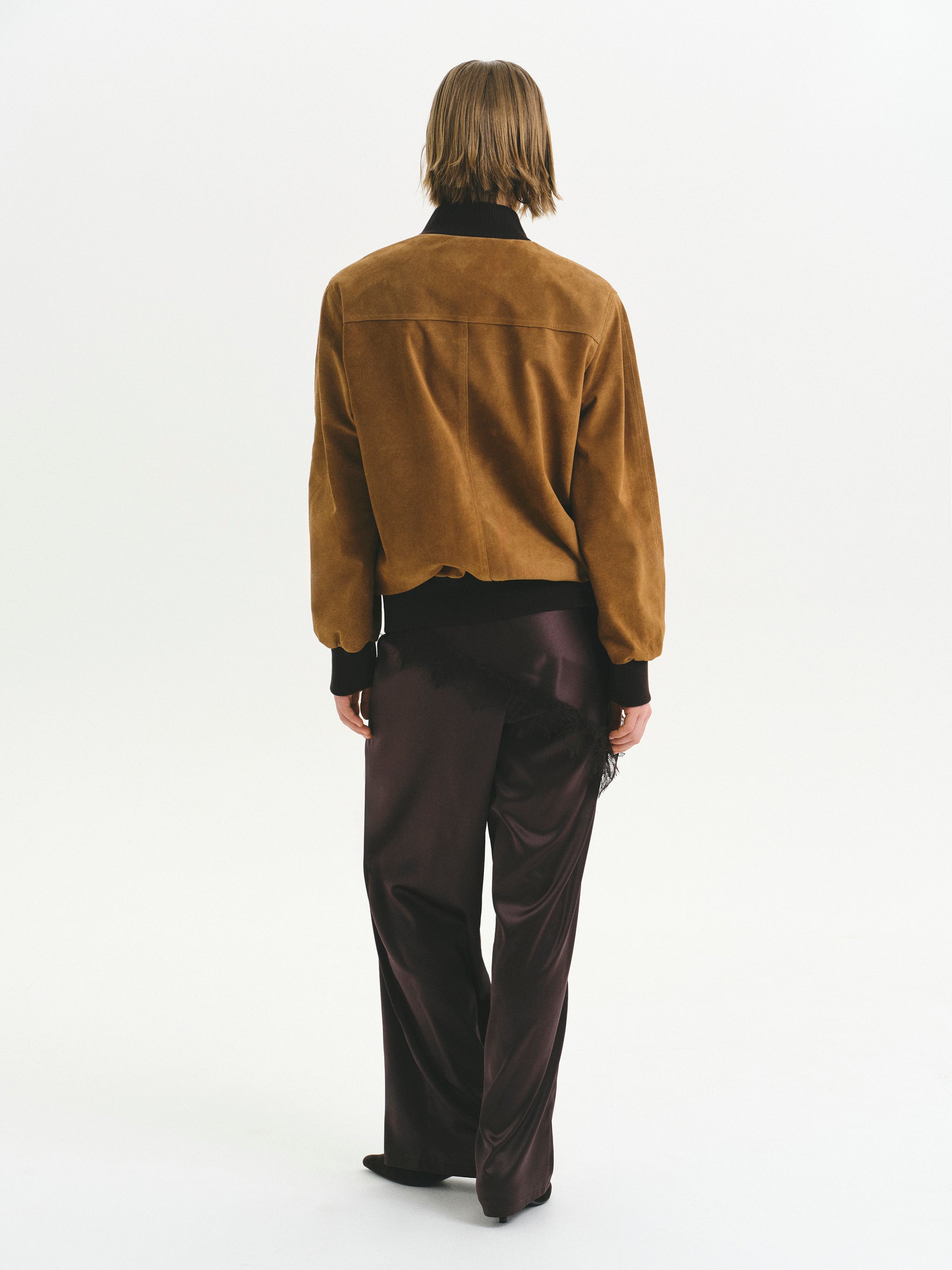 Suede Blouson Jacket, Beige