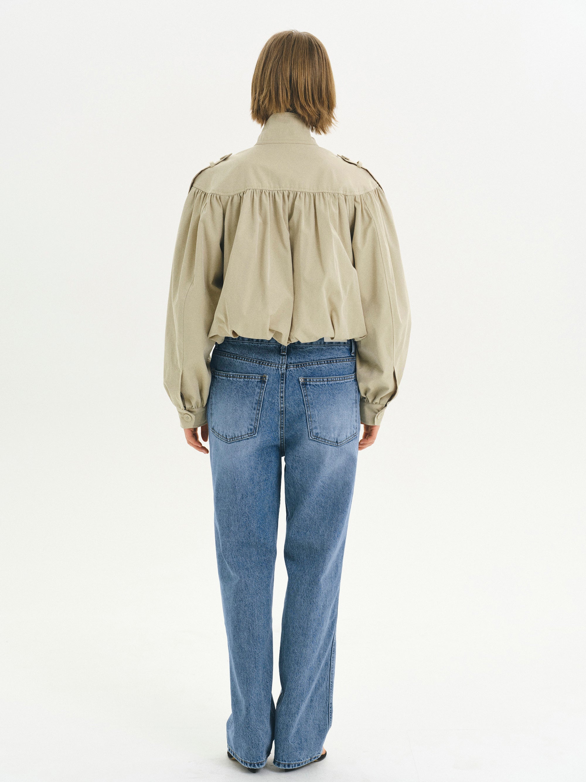 Full-Length Straight Jeans, Light Blue