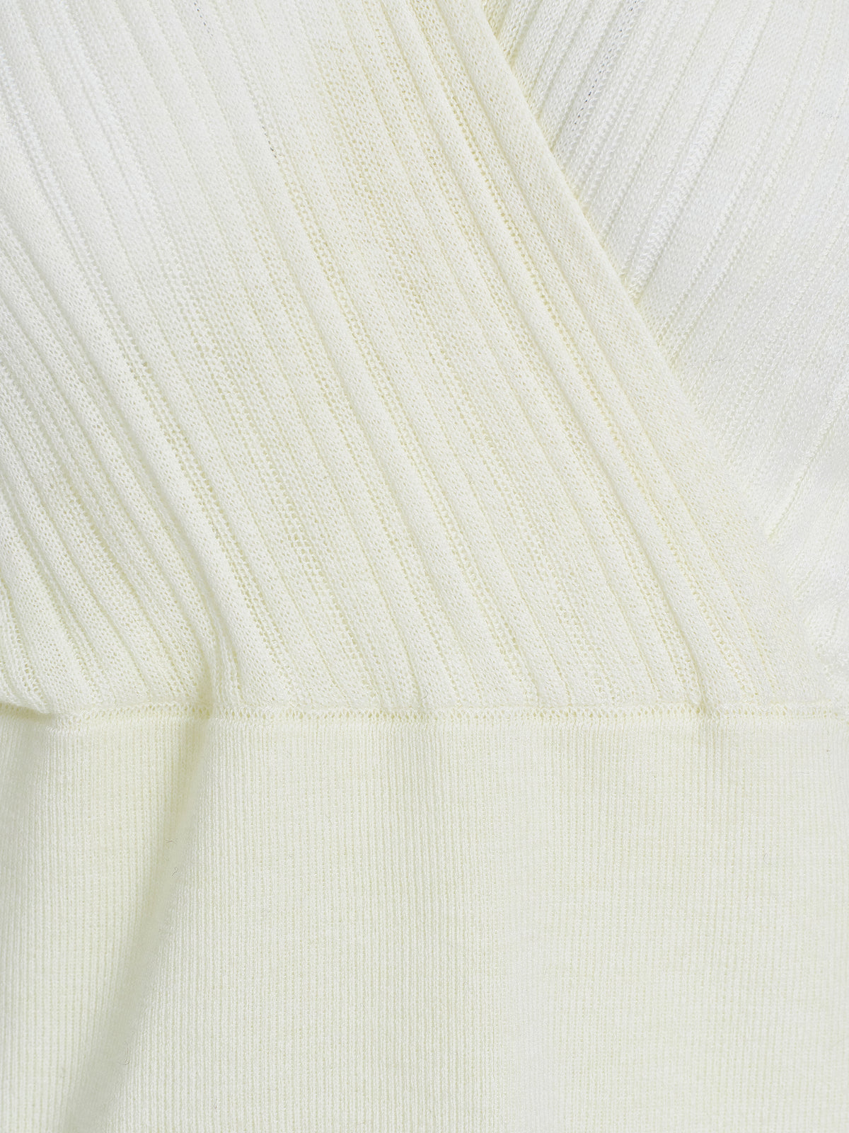Chatto Wrap Cut-Out Knit Top, Ivory