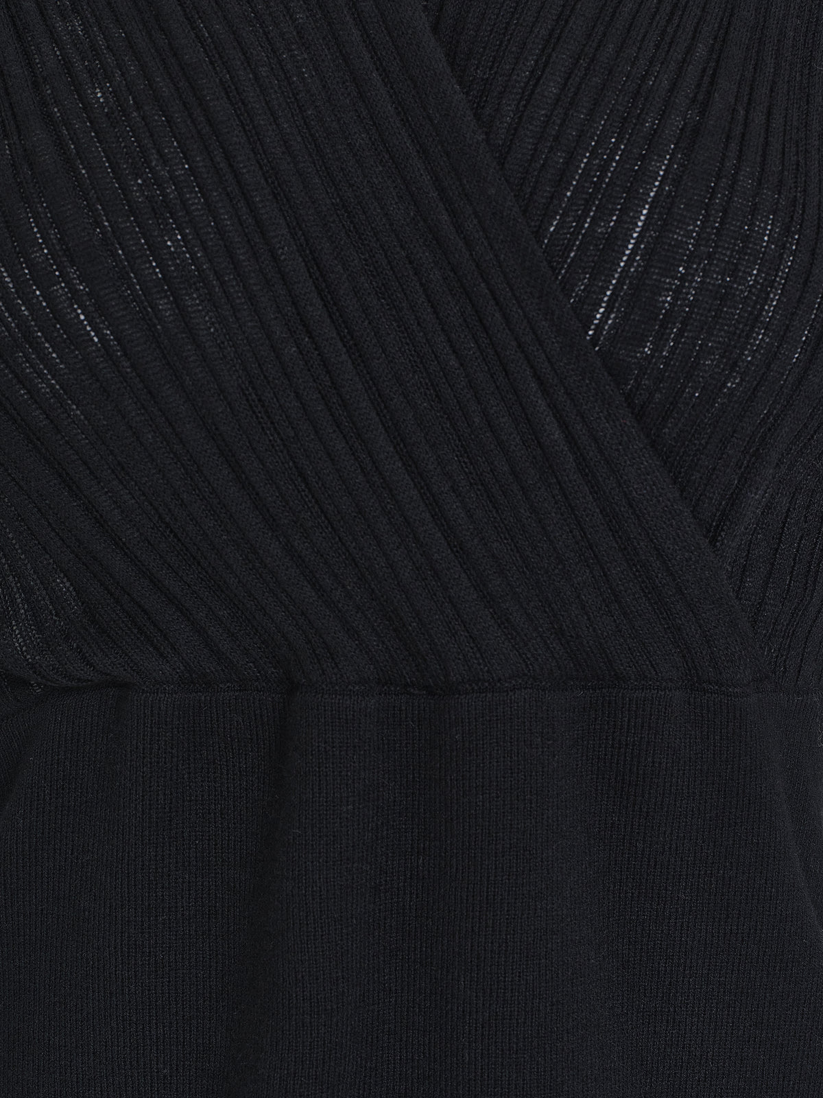Chatto Wrap Cut-Out Knit Top, Black