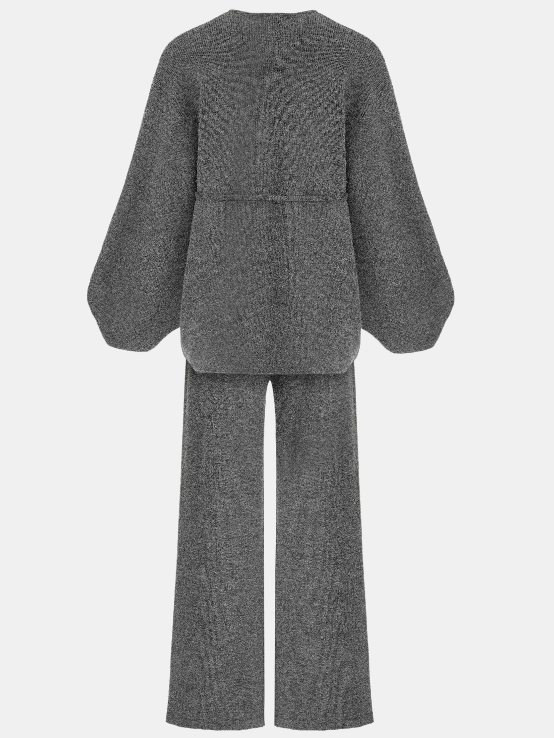 Robe Cardigan & Pants Set, Melange Grey