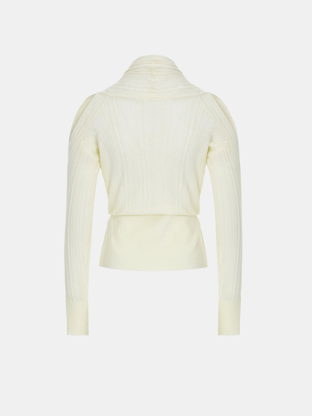 Chatto Wrap Cut-Out Knit Top, Ivory