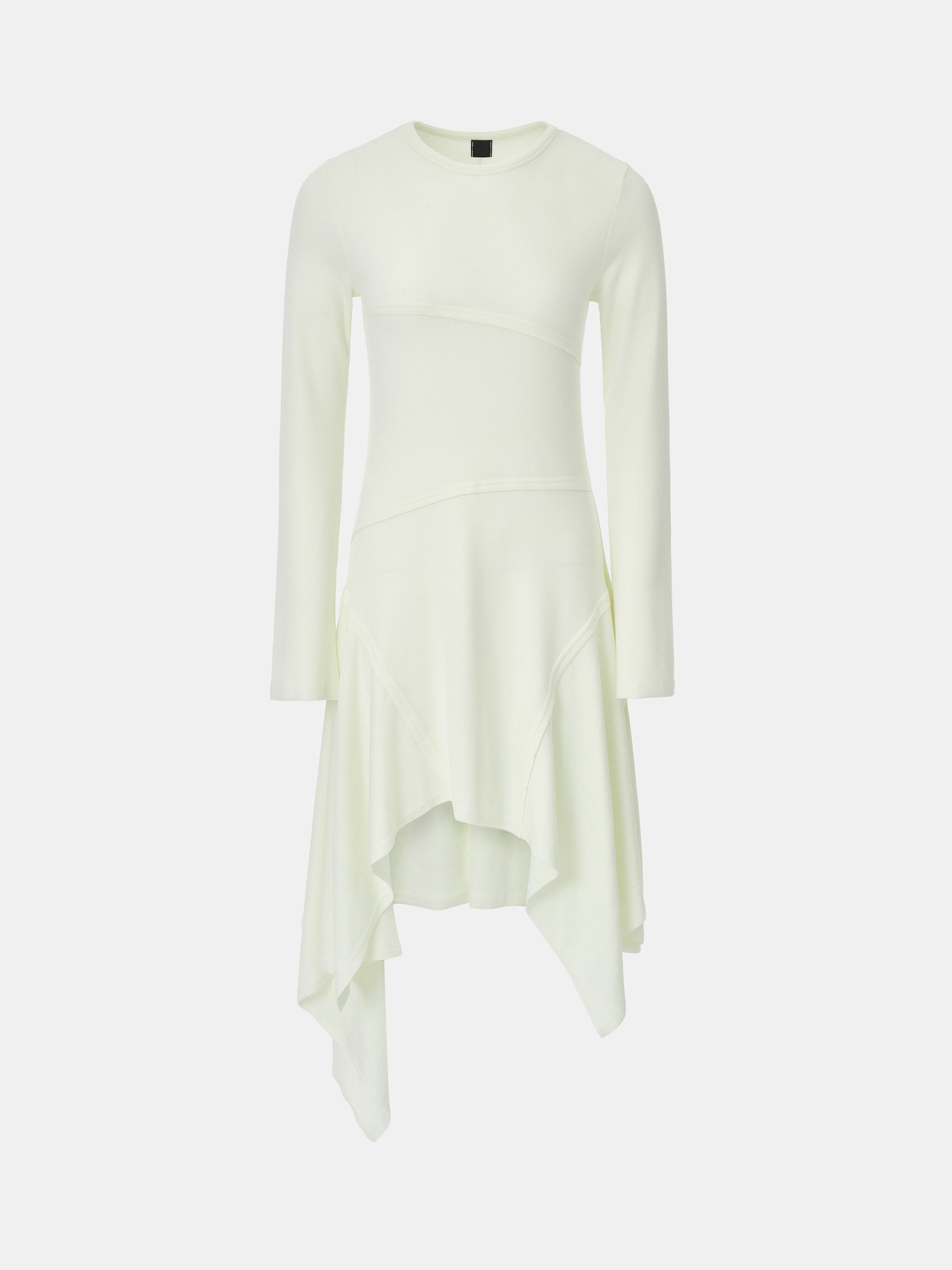 Asymmetric Tiered Dress, Cream