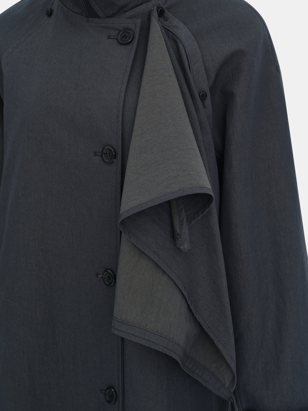 Lilia Scarf Panel Trench Coat, Charcoal
