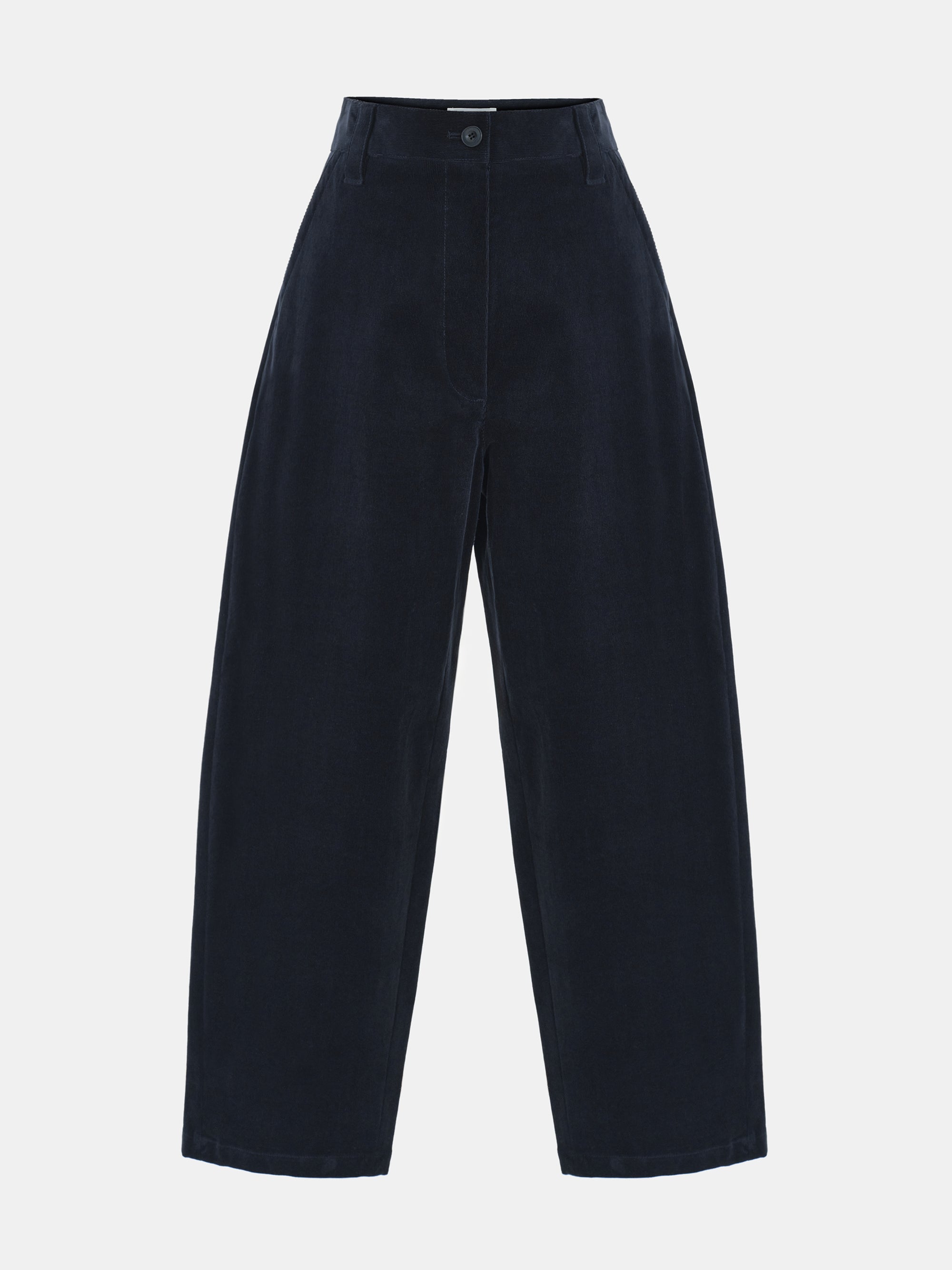 Barrel-Leg Corduroy Trousers, Navy