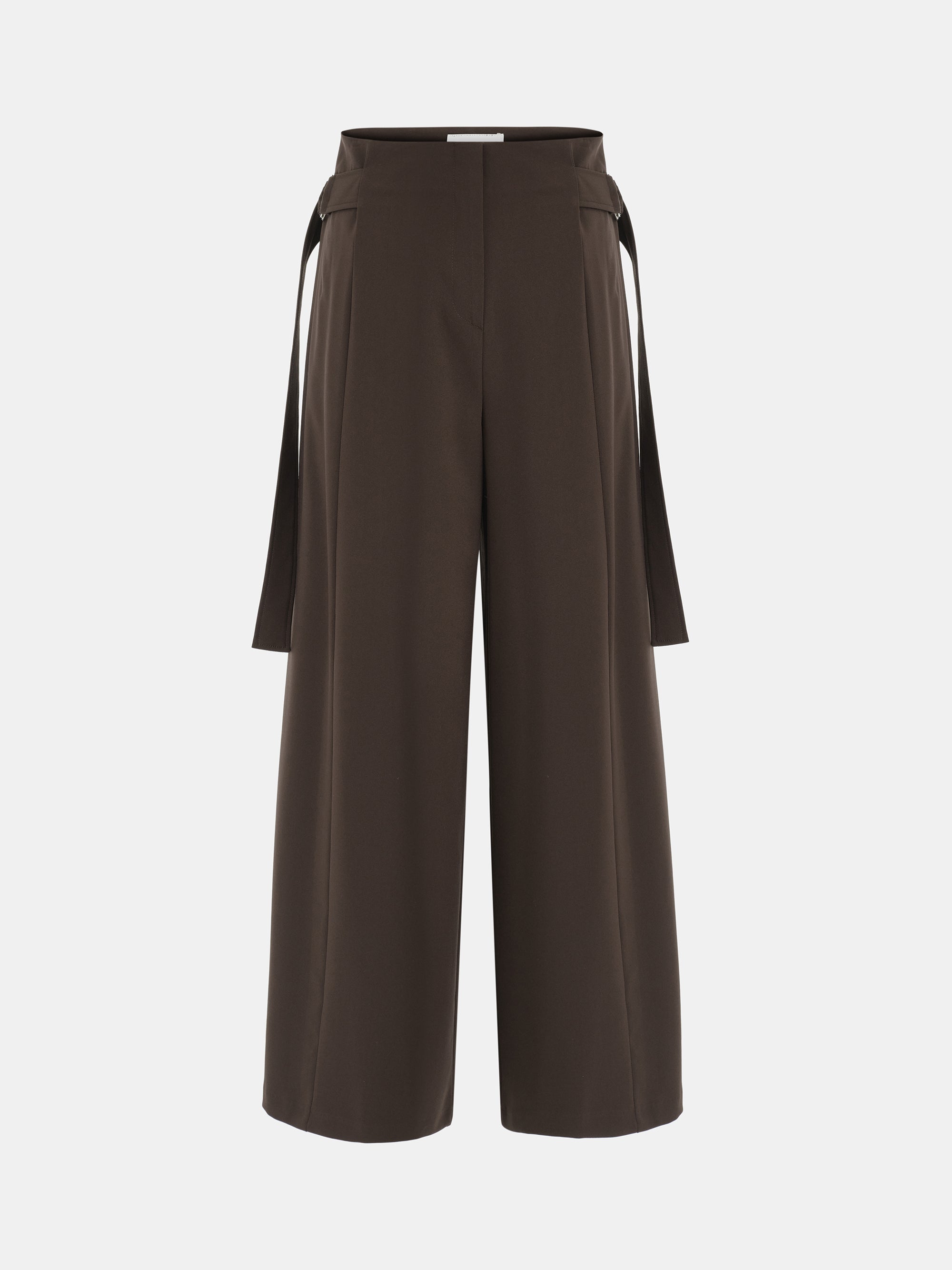 D-Ring Wide-Leg Trousers, Brown