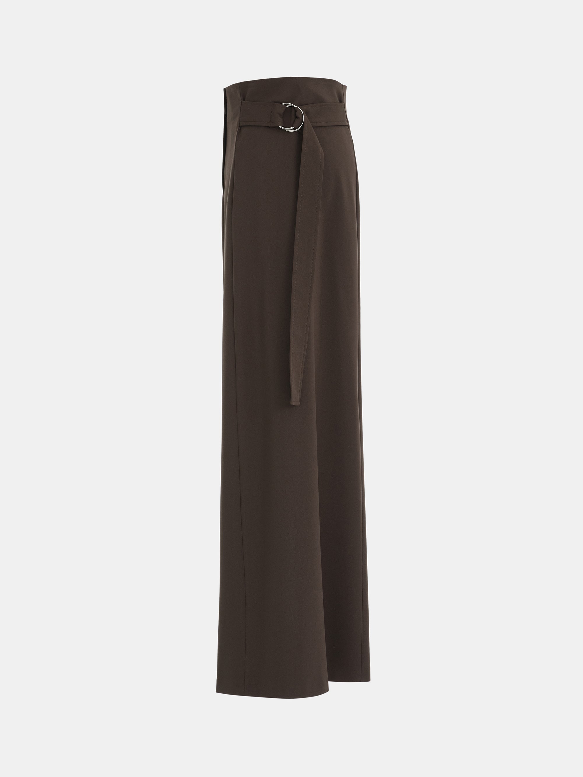 D-Ring Wide-Leg Trousers, Brown