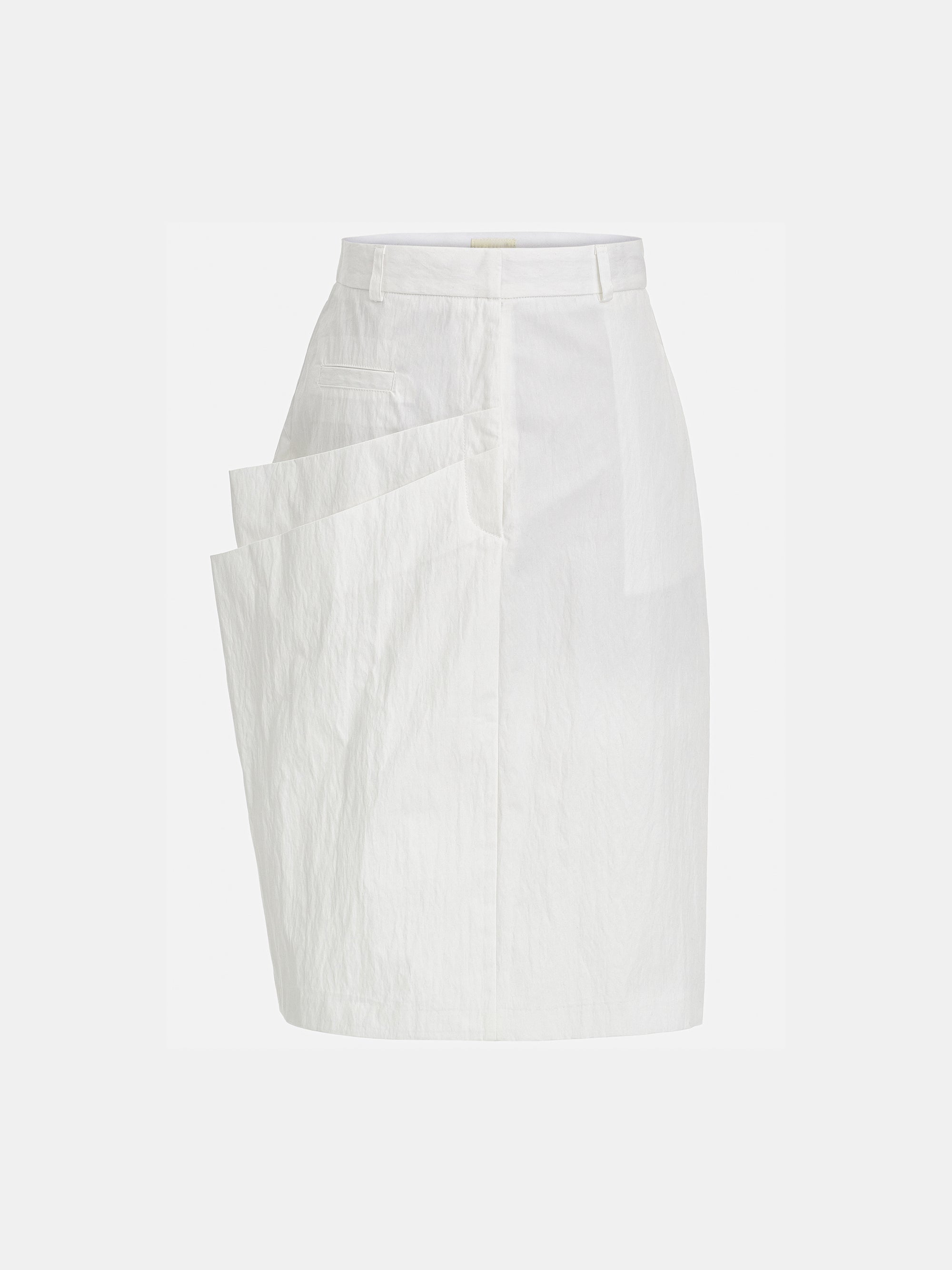 Paneled Midi Skirt, White