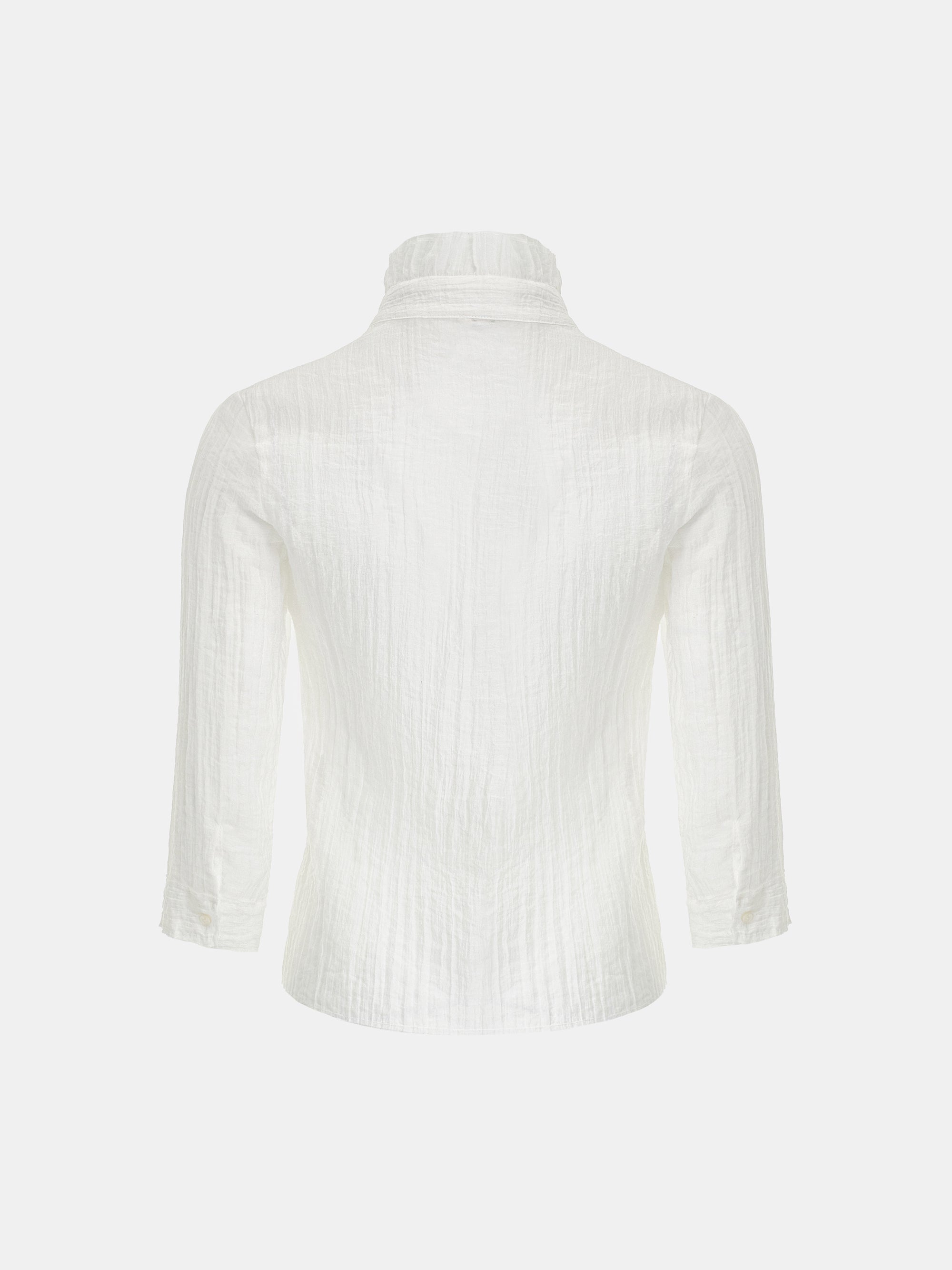Ruffle Gauze Blouse, Ivory